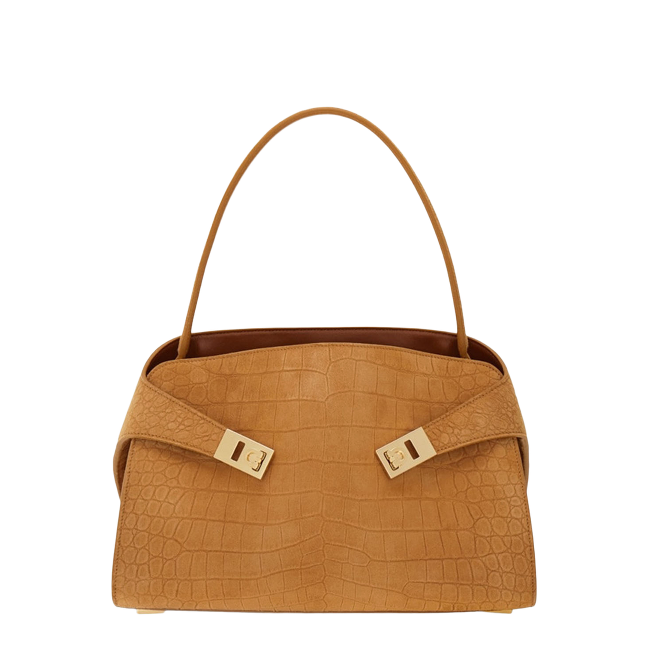 Hug Soft Medium Suede Shoulder Bag - Brown - Image 1