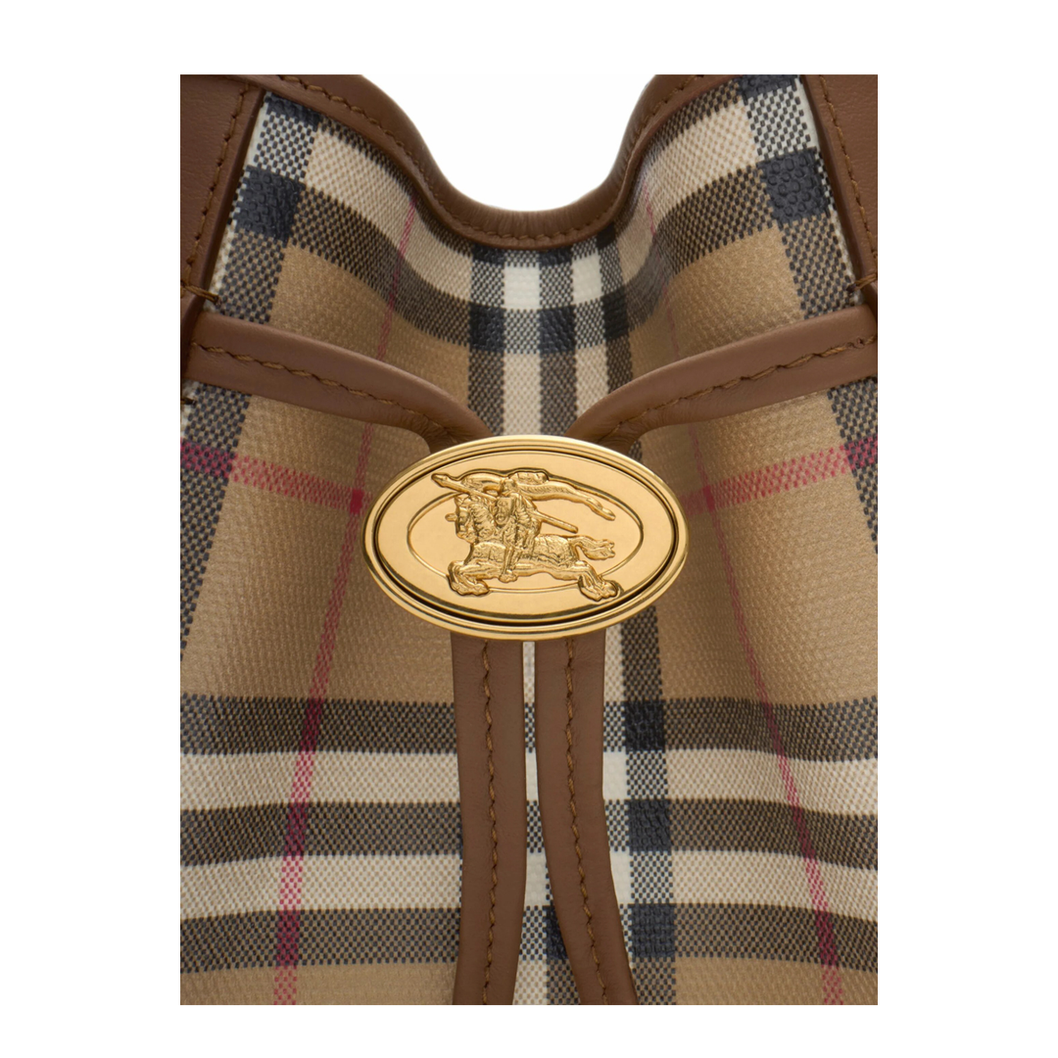 Mini Check Bucket Bag - Archive beige - Image 7