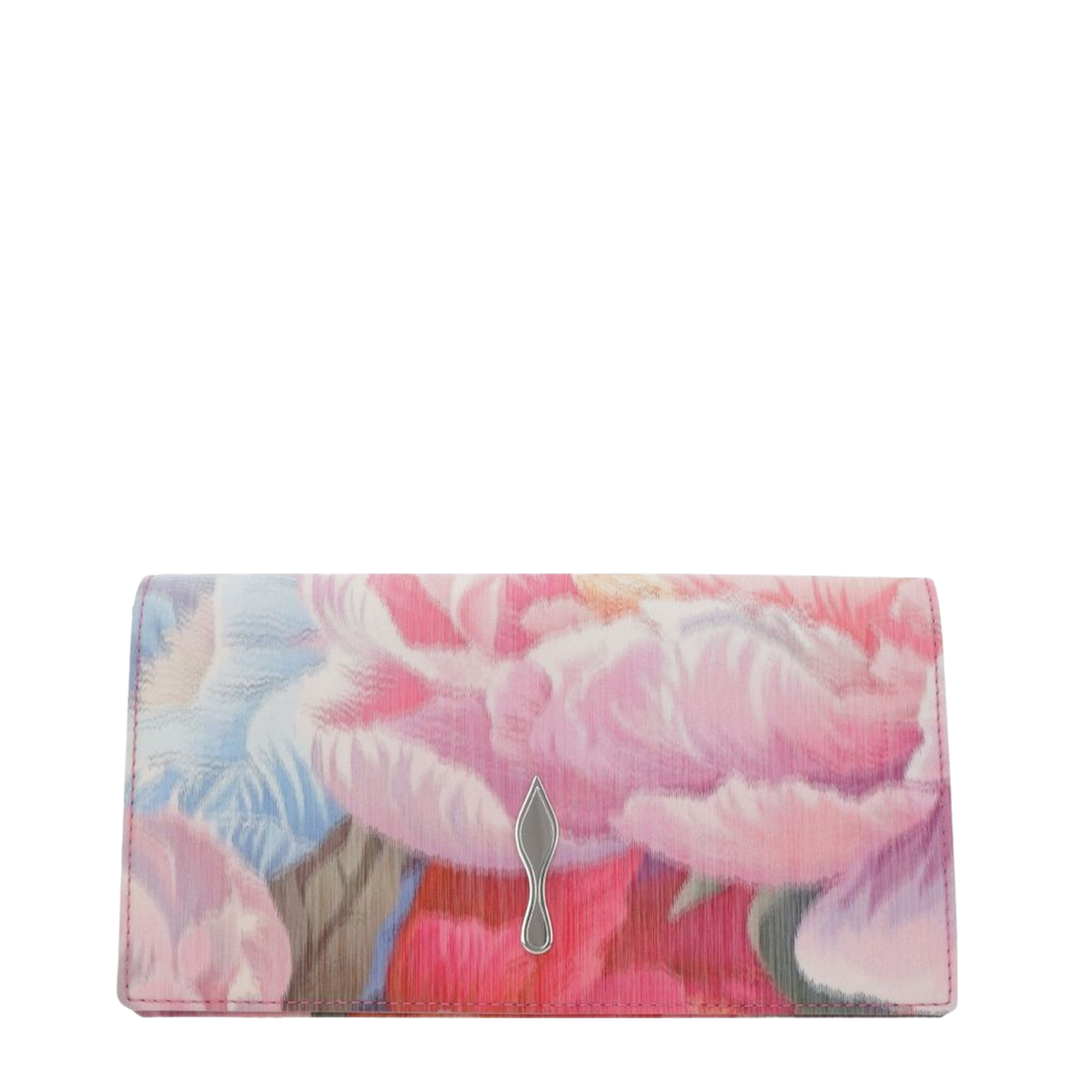 Bettina Clutch Peonies Printed Chiné Fabric Multicolor - Image 3