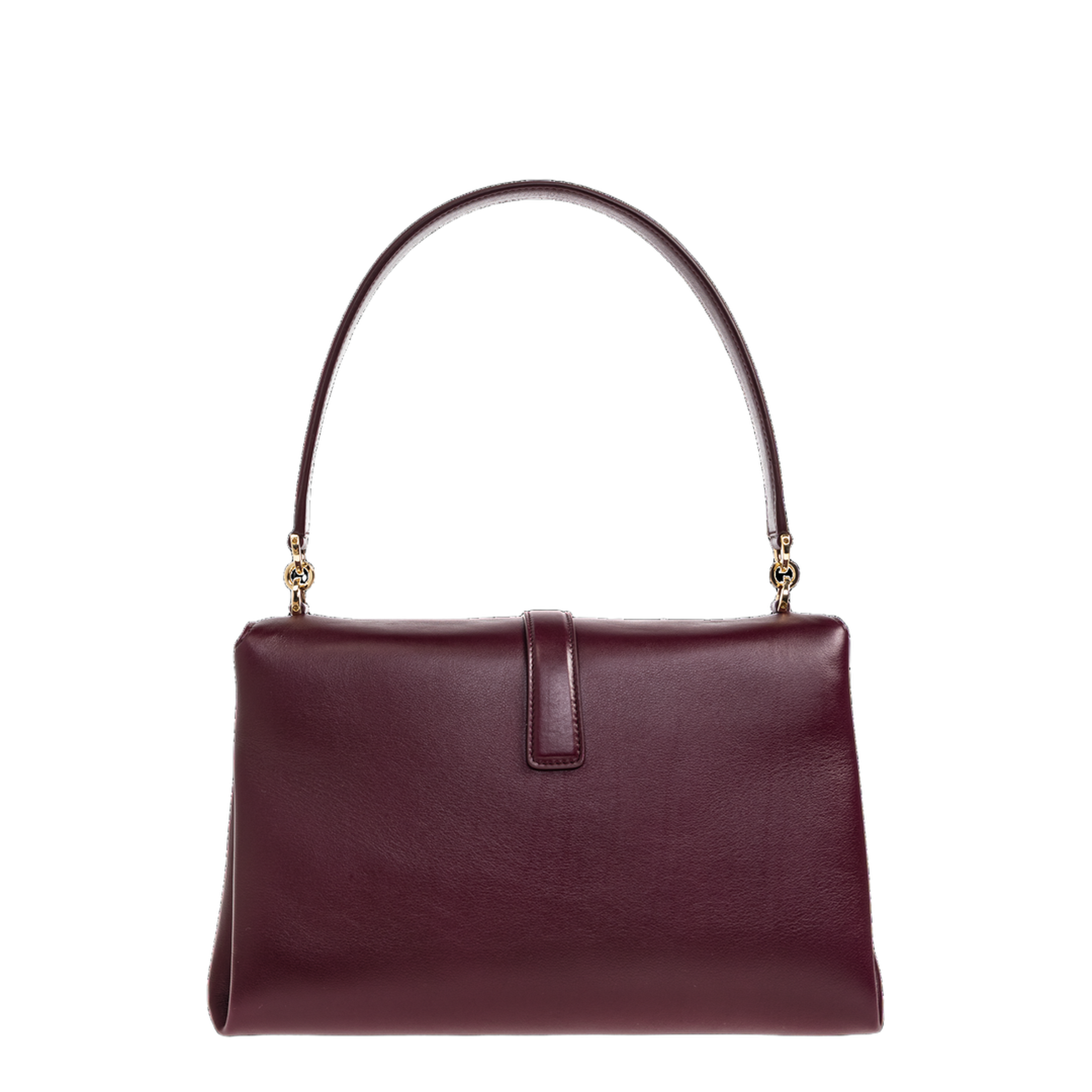 Small Calfskin Front Flap Shoulder Bag - Plum - Image 3