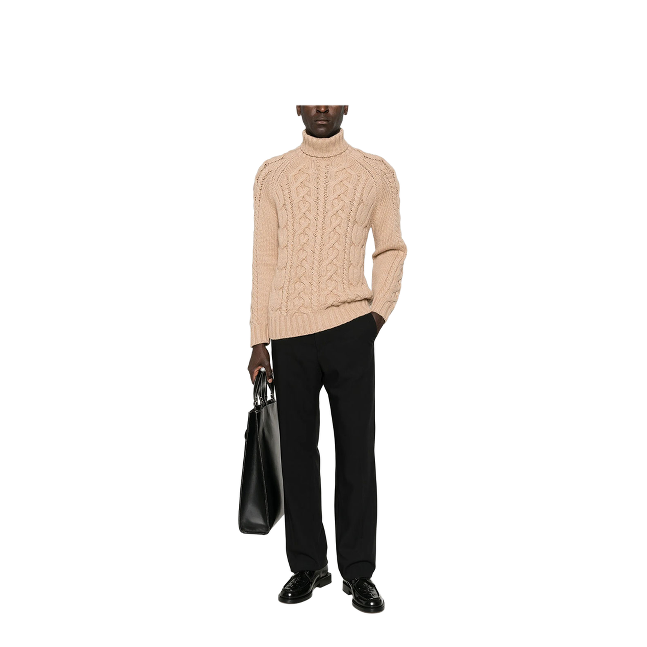 Cable-Knit Roll-Neck Cashmere Sweater - Image 5