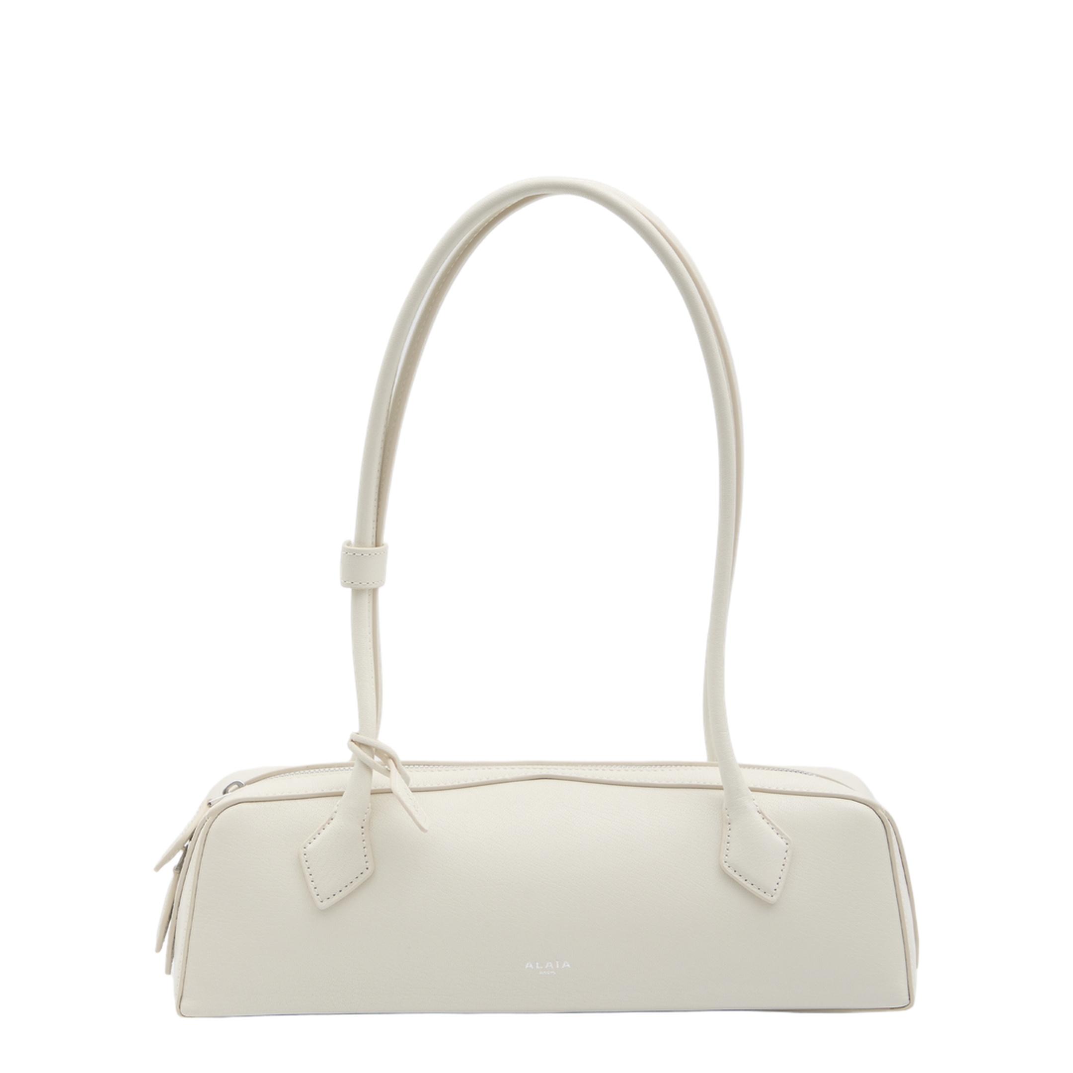 Le Teckel Medium Shiny Goatskin Shoulder Bag - Ivory (Off-white) - Image 1