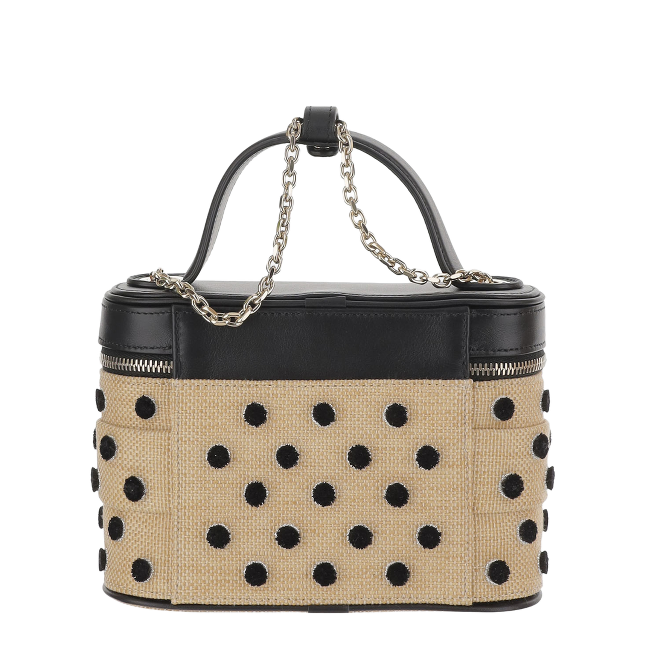 Vanity Très Vivier Canvas Micro Bag - Natural, Black - Image 3