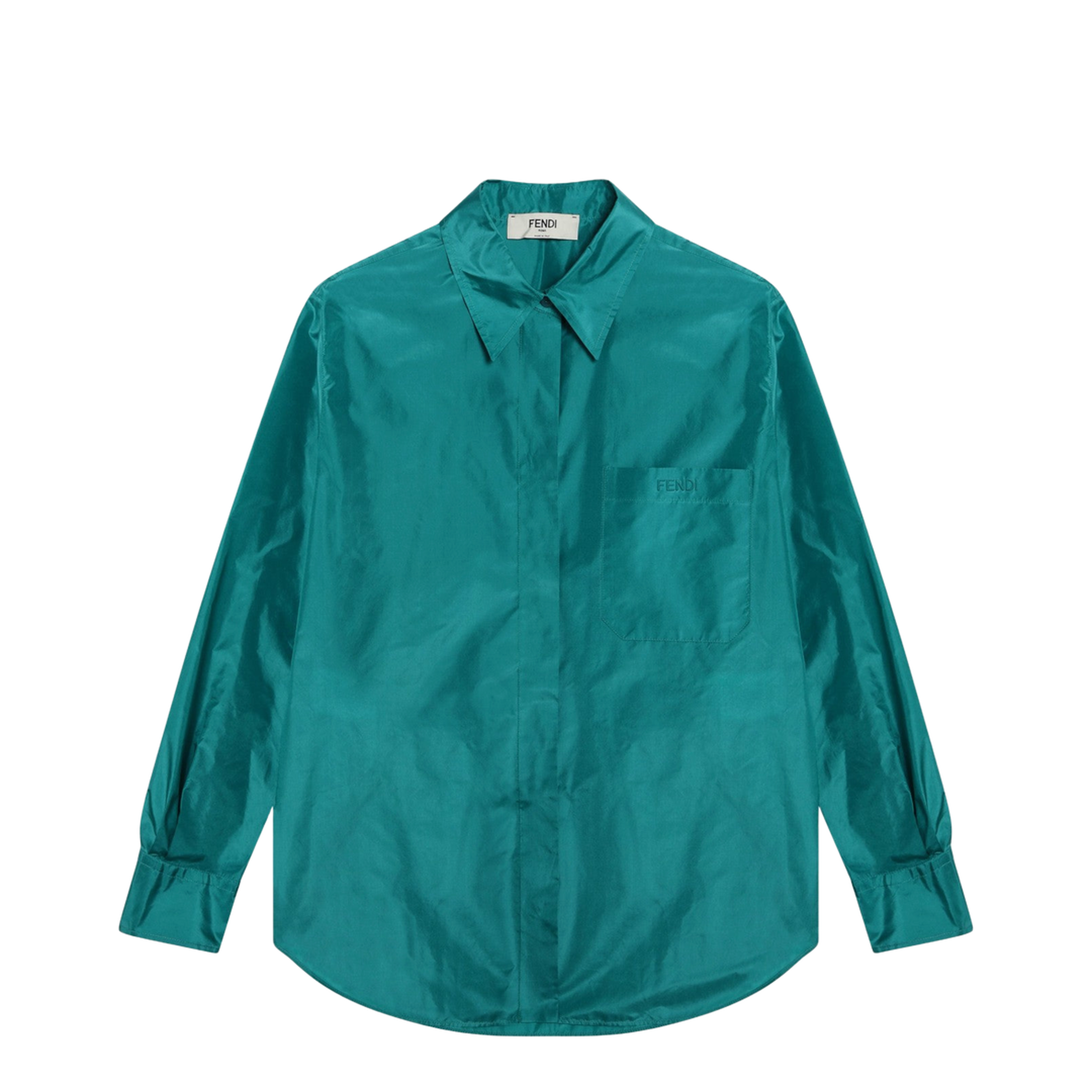 Jade Green Silk Shirt - Image 1