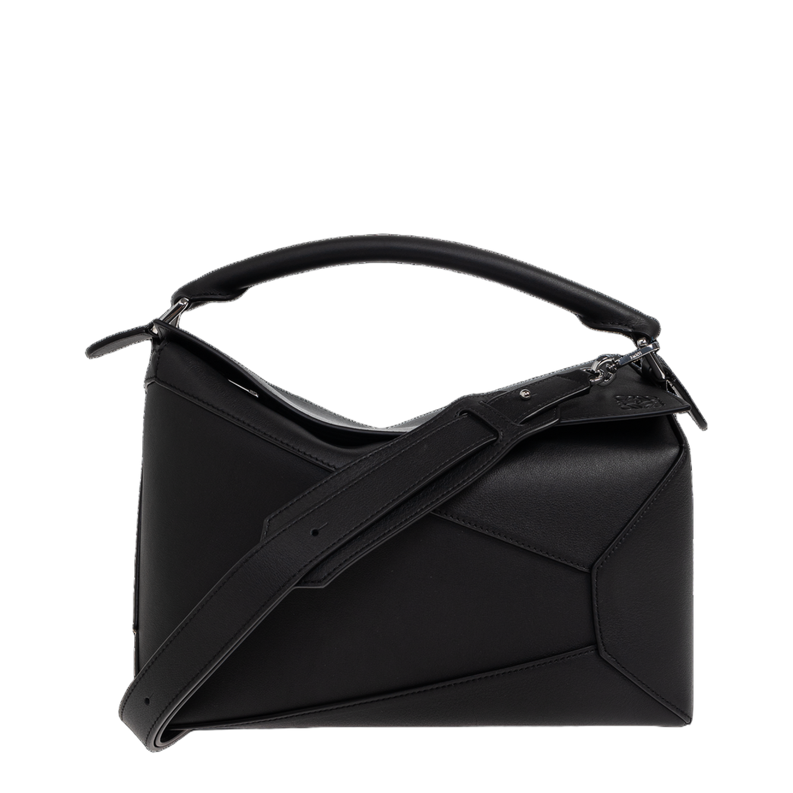 Puzzle Edge Medium Calfskin Crossbody - Black - Image 1