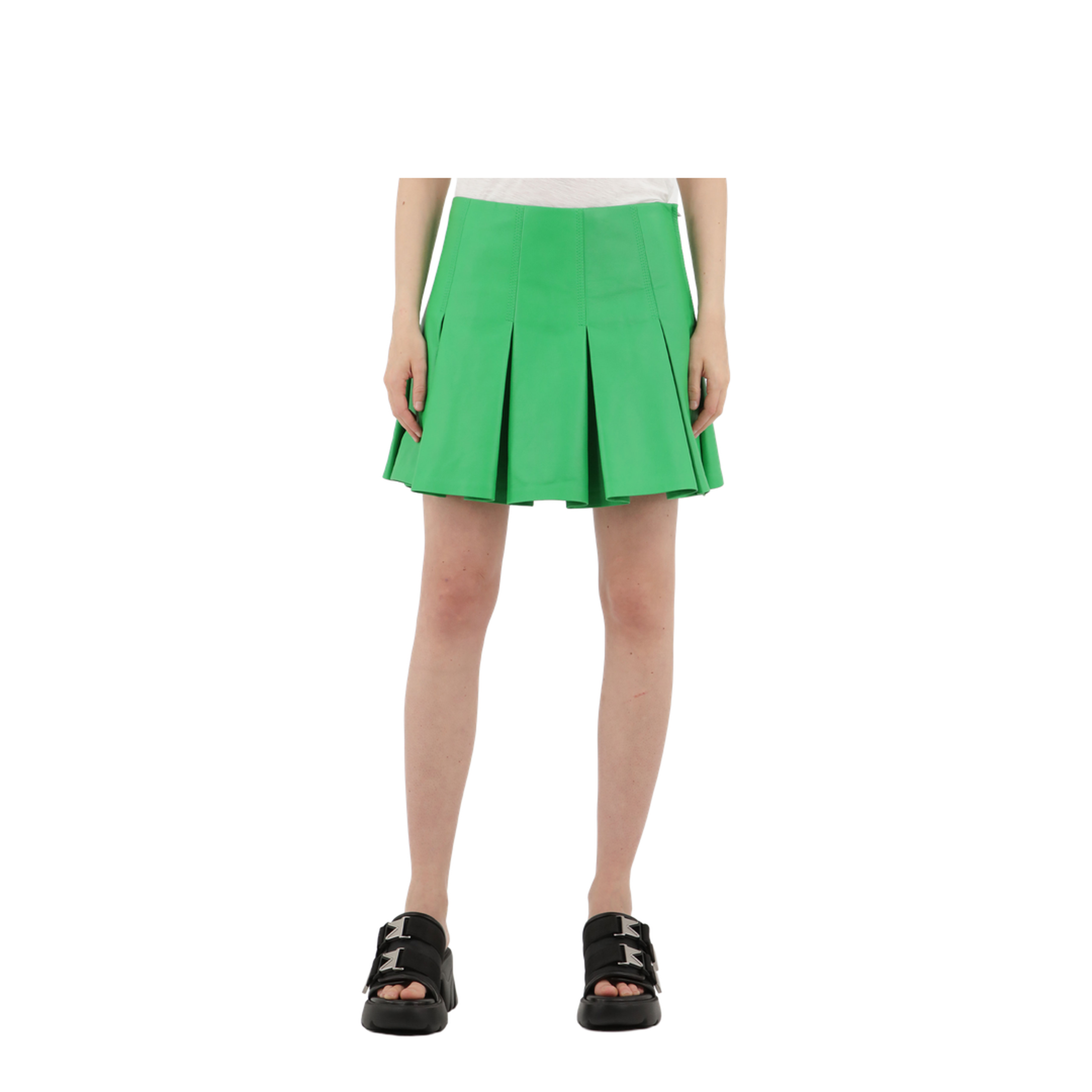 Green Leather Skirt - Image 1
