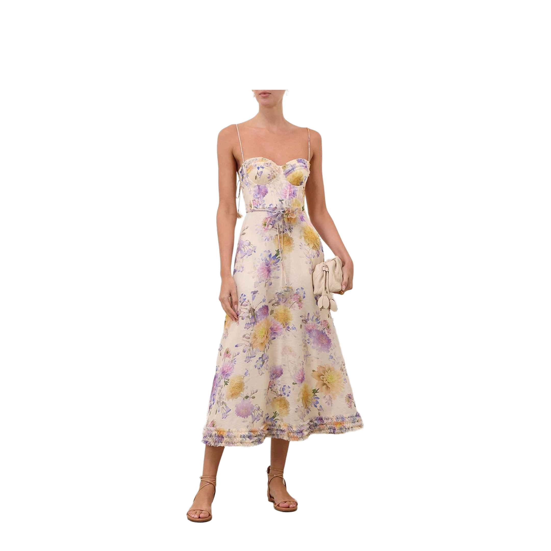 Midi Dress With Flower Print - Image 3