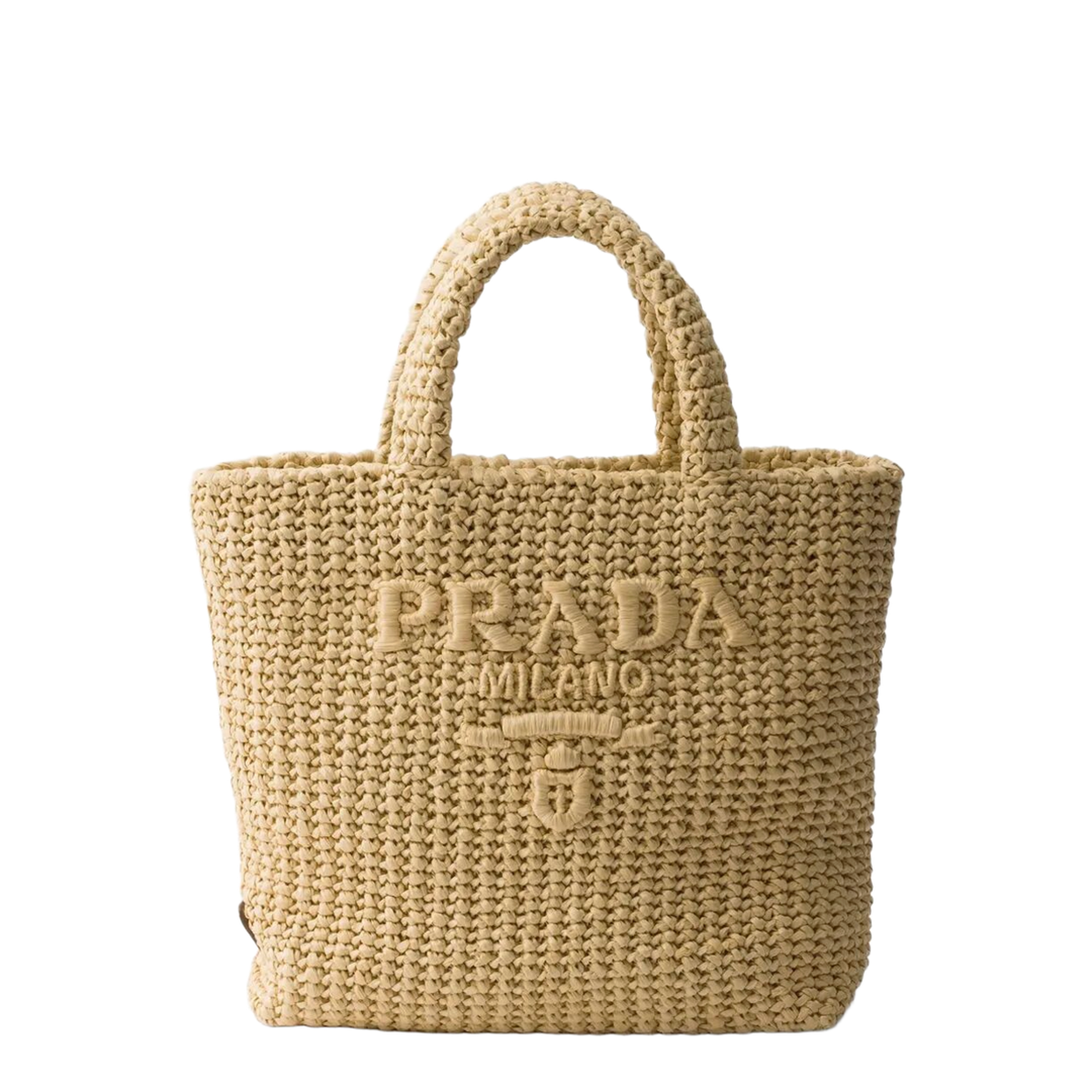 Crochet Small Raffia Tote Bag - Tan - Image 5