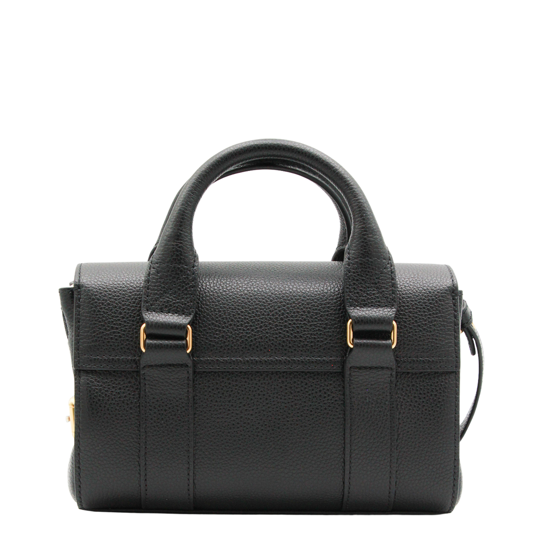 Bayswater Mini Small Classic Grain Top-Handle Bag - Black - Image 5