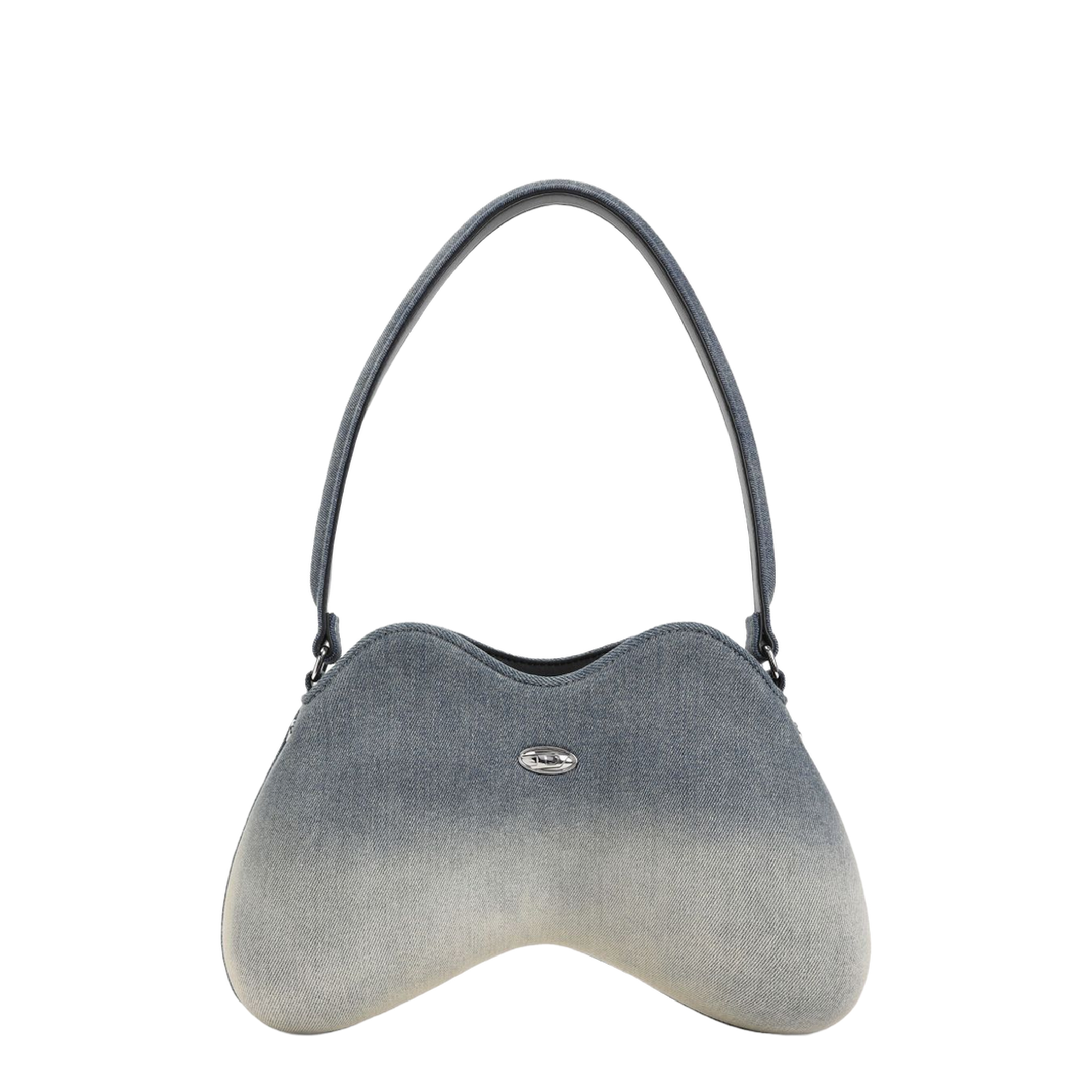 Double-D Medium Solarised Denim Shoulder Bag - Blue - Image 1