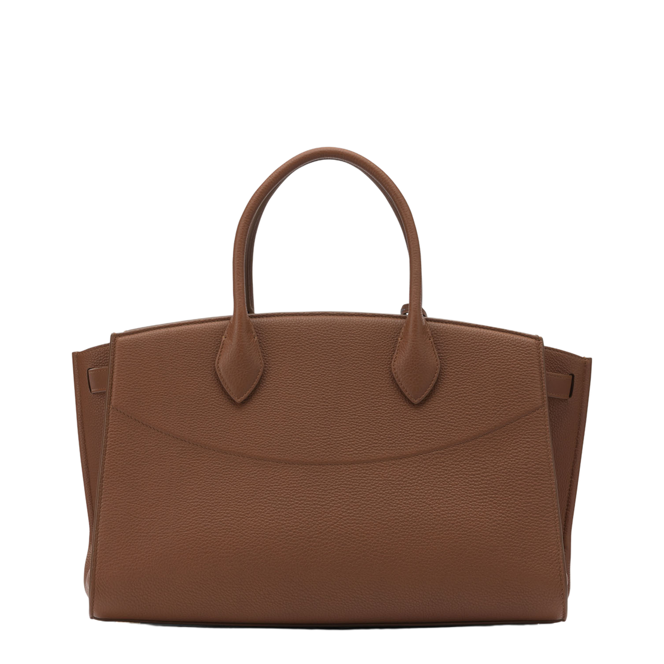 Studio Soft Large Calfskin Top-Handle Bag - New Cognac - Image 2