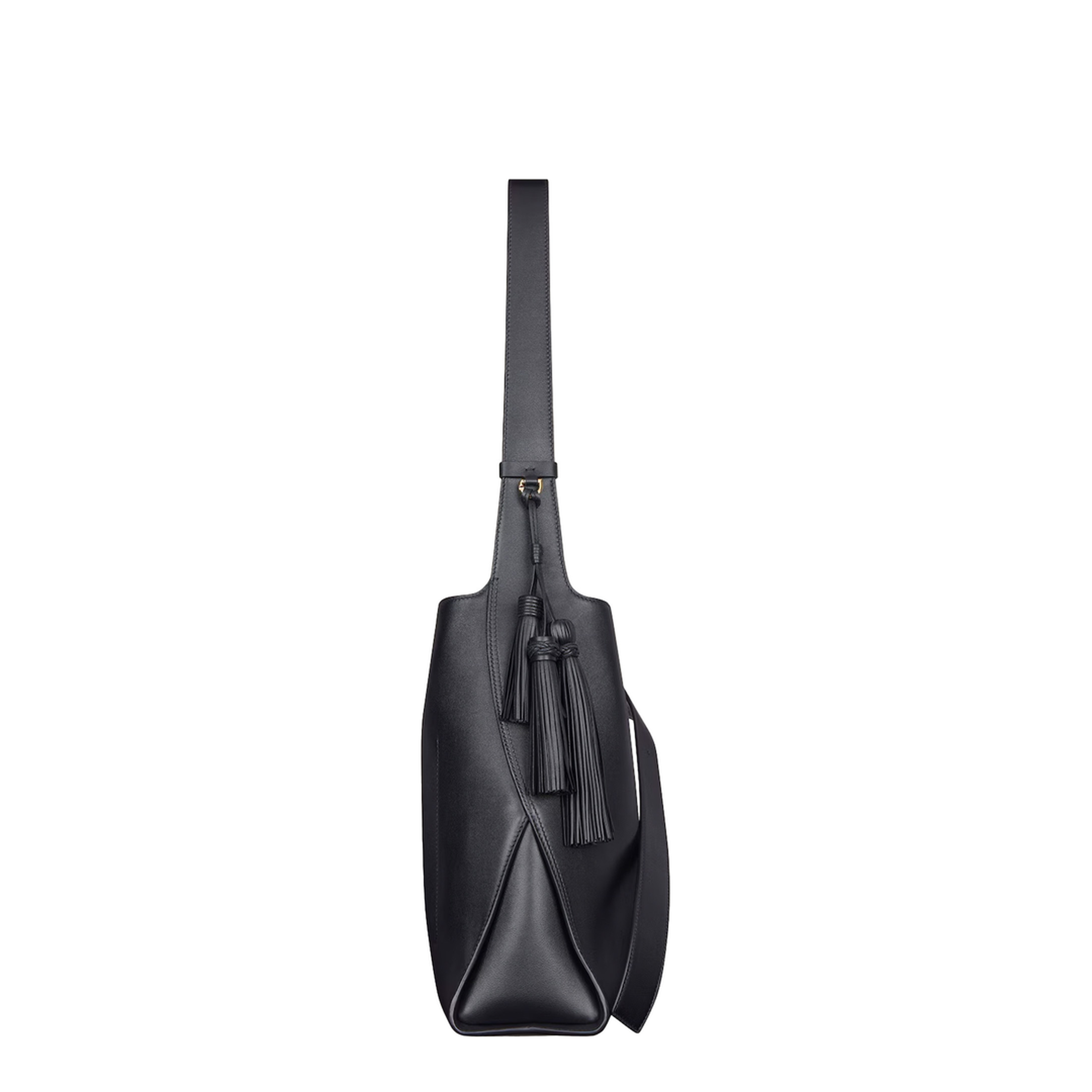 Medium Calfskin Belted Hobo Bag - Black - Image 2