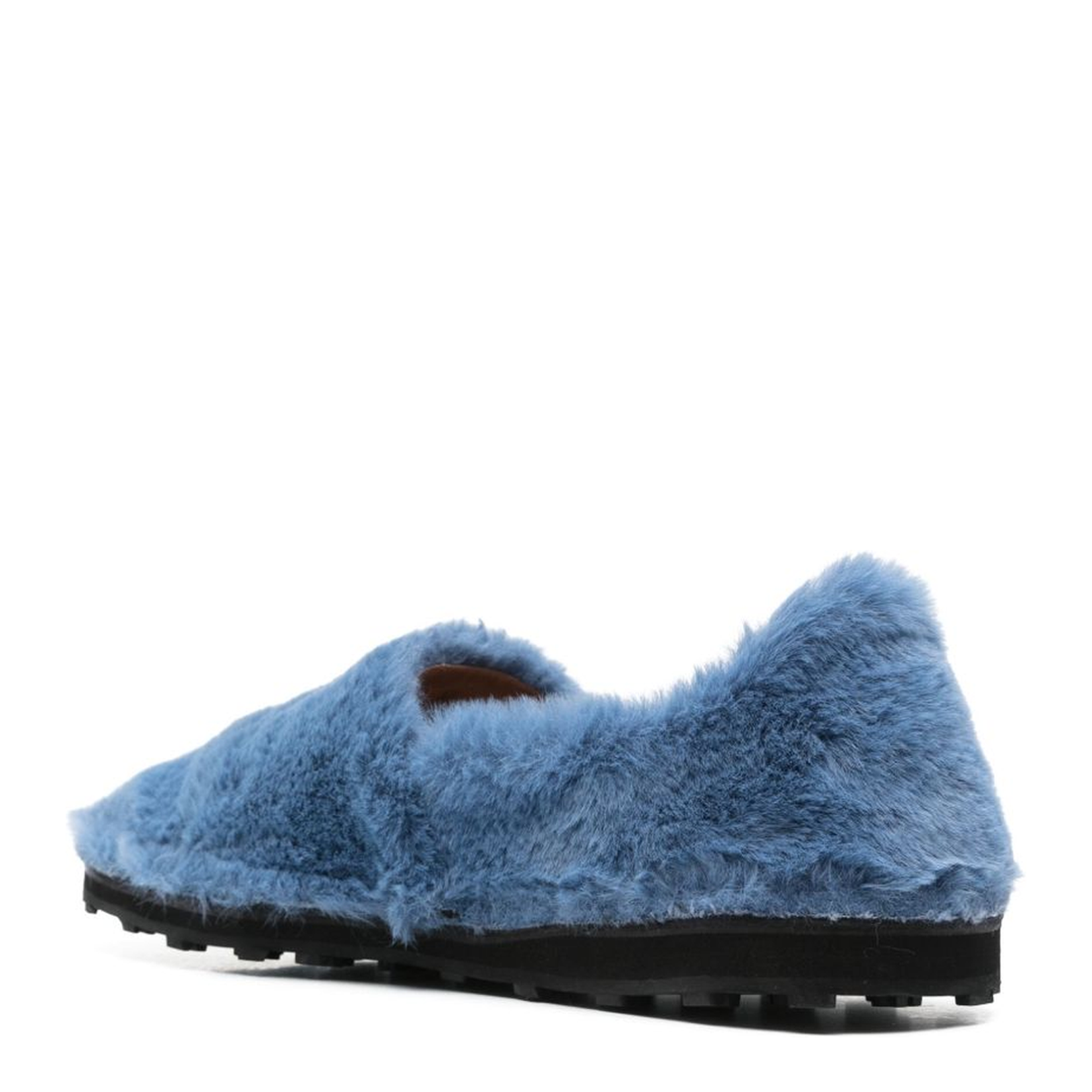 Blue Slip-On Loafer in Faux Fur - Image 3