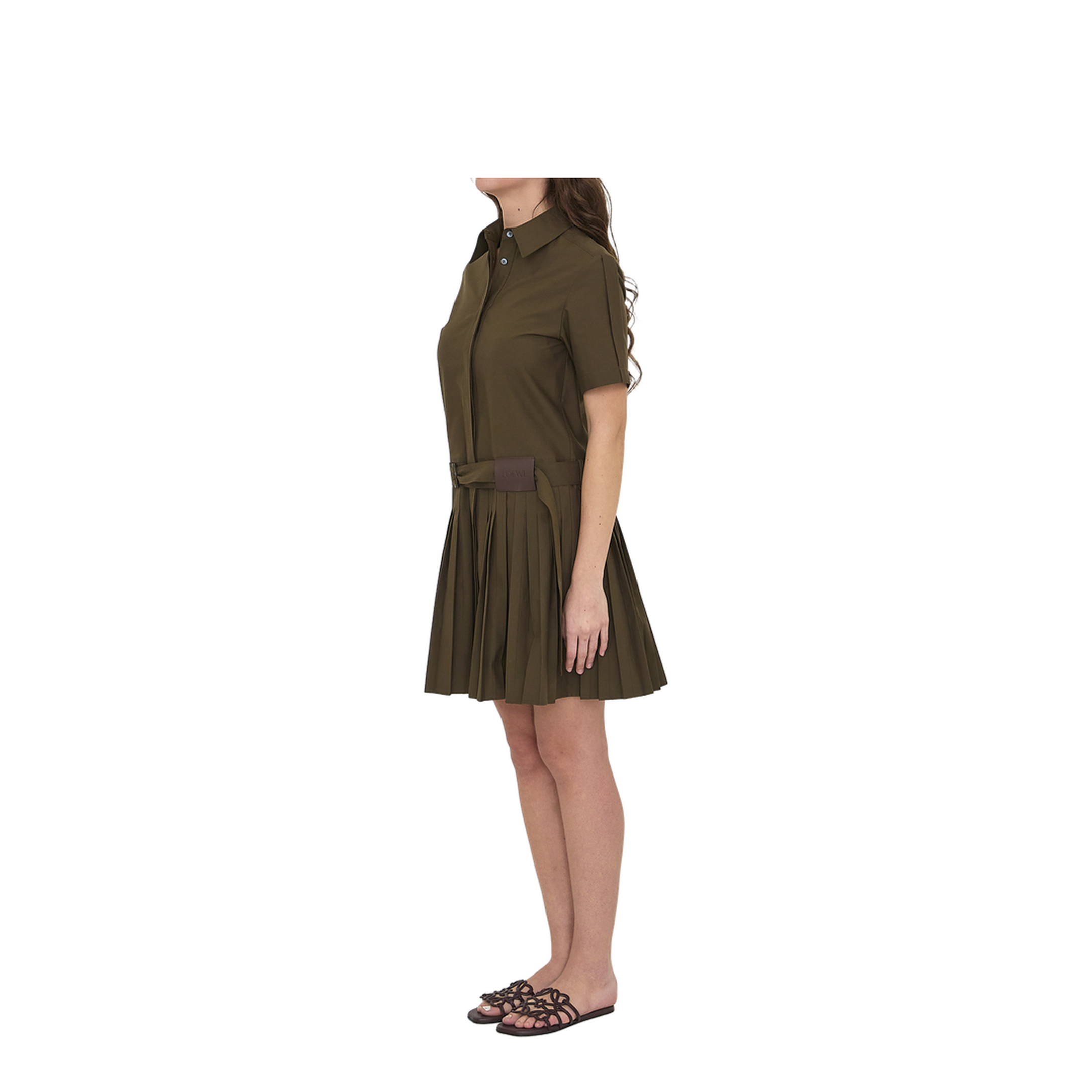 Mini Pleated Shirt Dress - Image 2