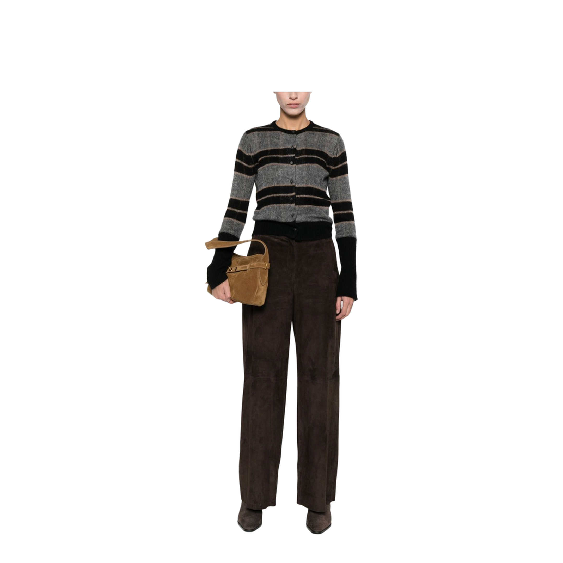 High-Waist Brown Leather Trousers - Image 4