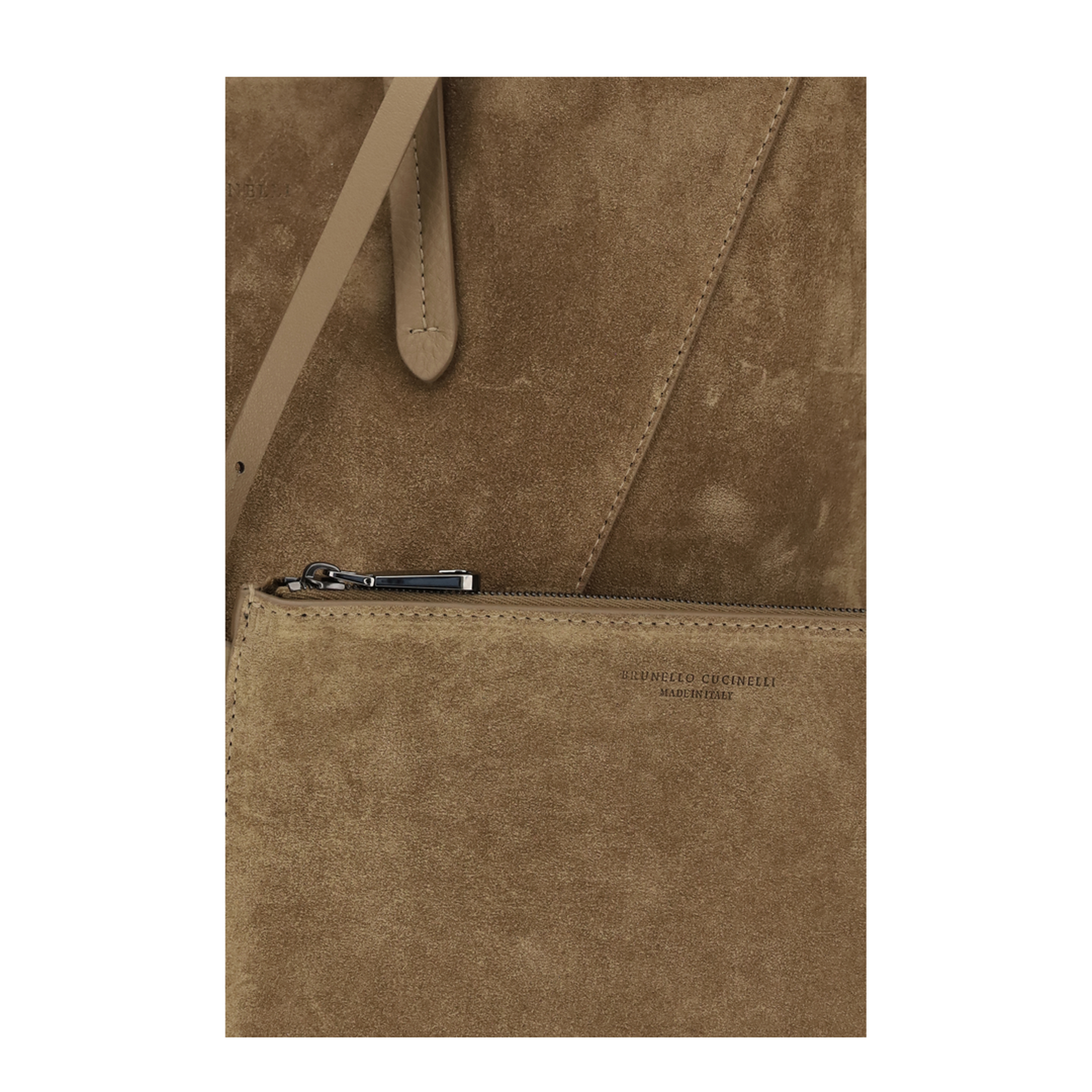 BC Duo Medium Calf Suede Tote - Taupe - Image 4