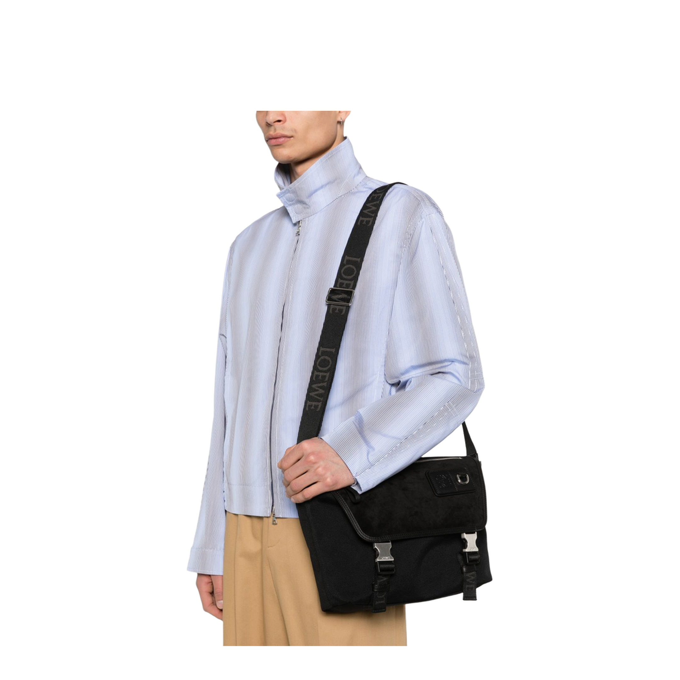 Flex Medium Canvas Messenger Bag - Black/Dark Gold - Image 5