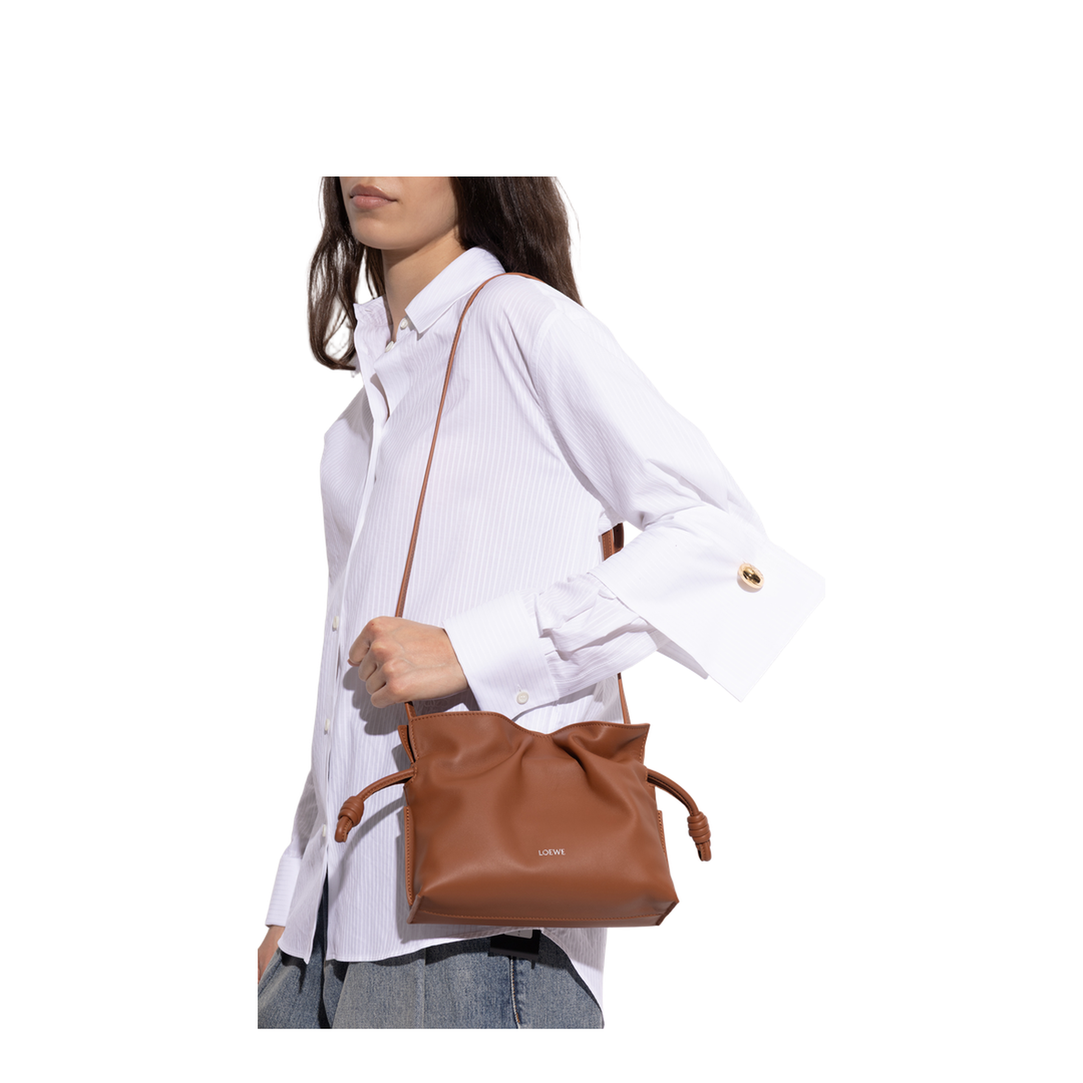 Flamenco Mini Calfskin Clutch Bags - Brown - Image 2