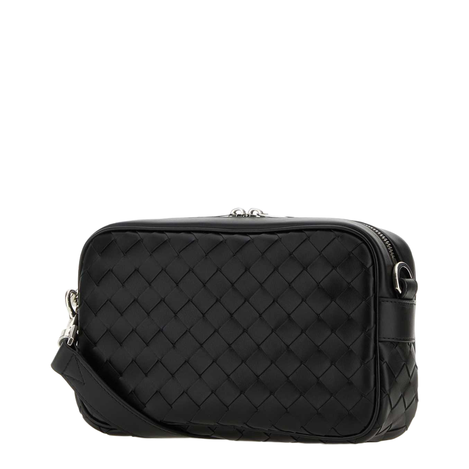 Intrecciato Small Leather Camera Bags - Black - Image 3