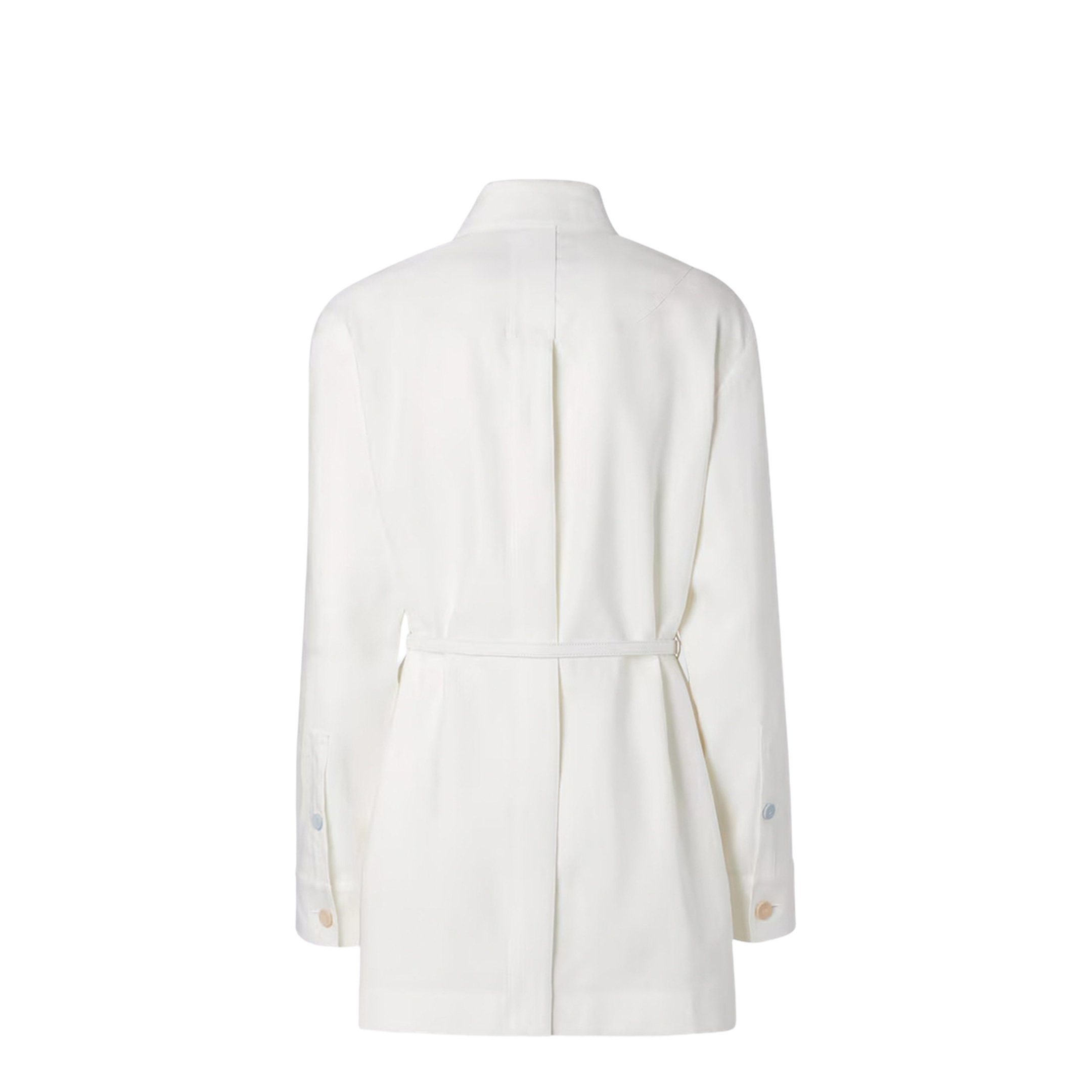Go-To Jacket in White Linen and Cotton - Image 2