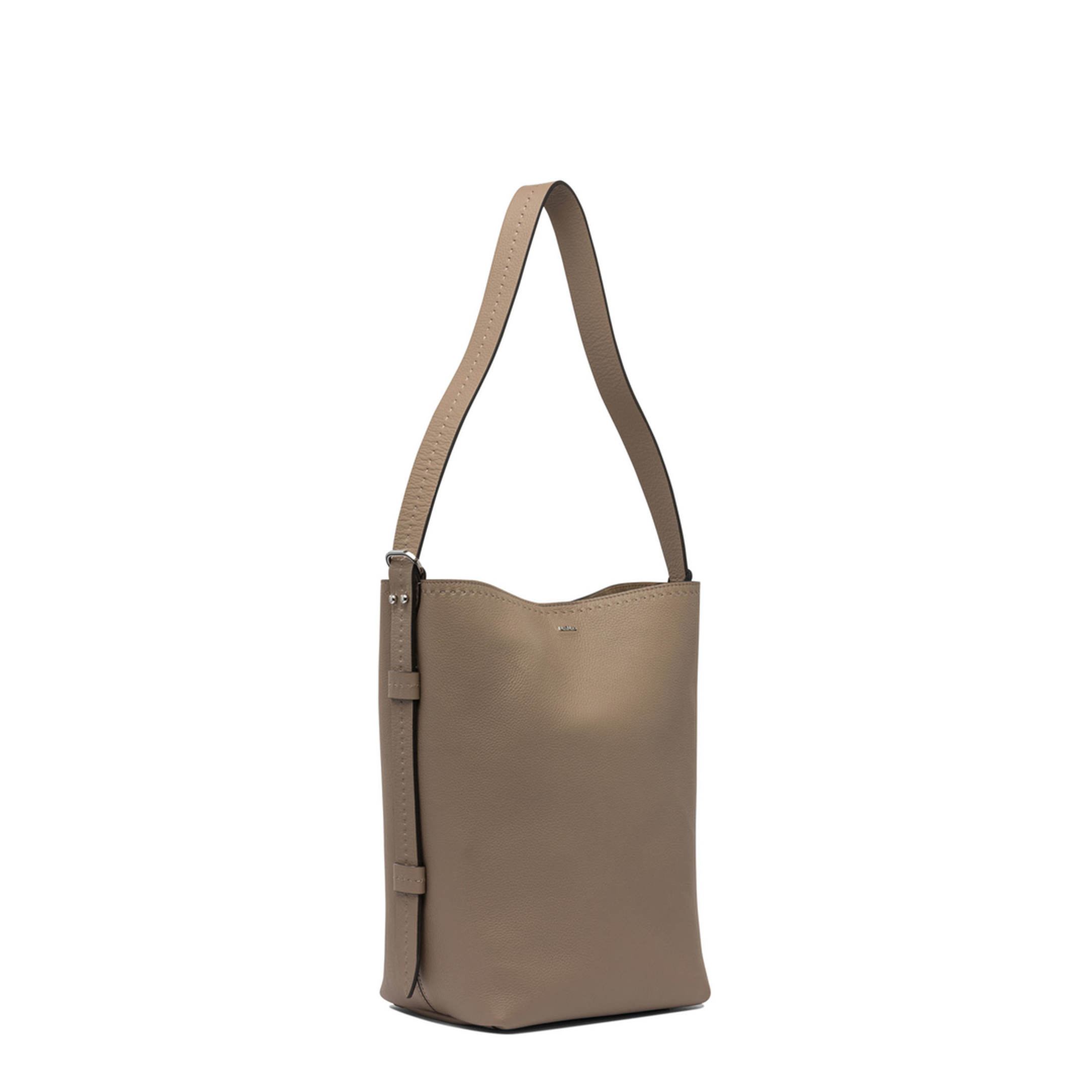 Archetipo Medium Calfskin Shoulder Bag - Mud Brown - Image 2