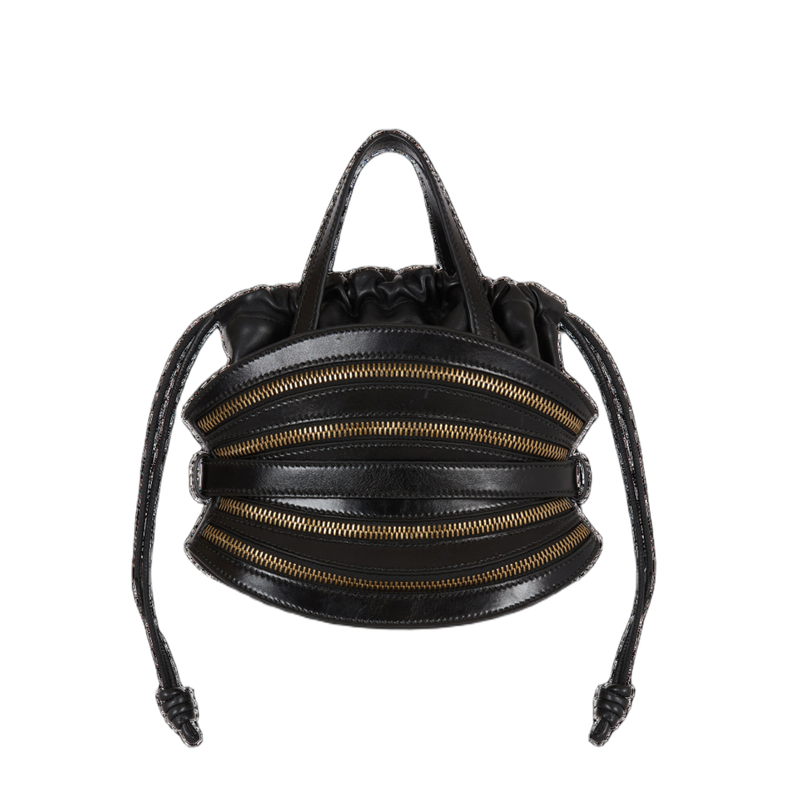 Mini Shuffle Zips Shoulder Bag Leather Black - Image 2