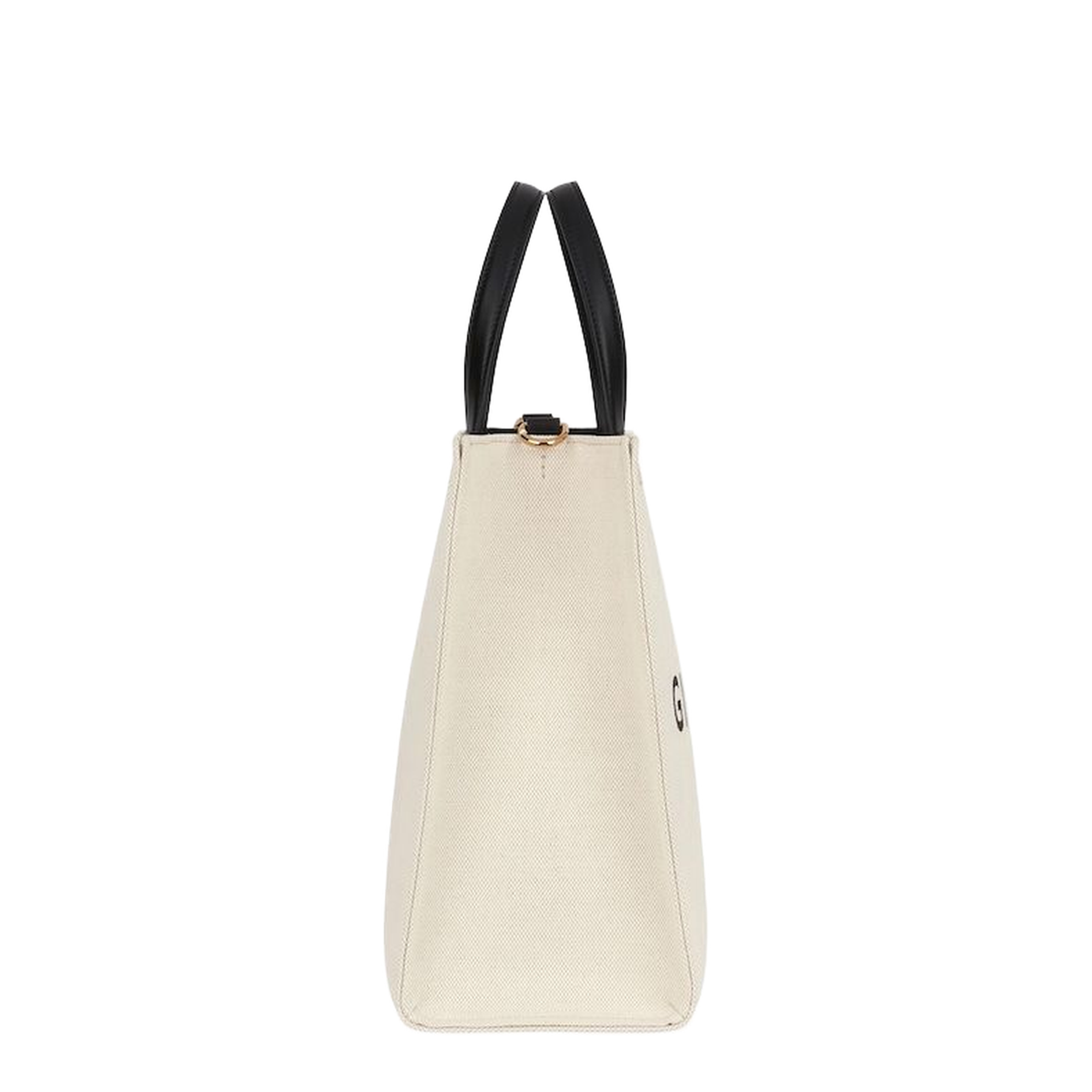 G-Tote Medium Canvas Shopping Bag - Beige/Black - Image 4