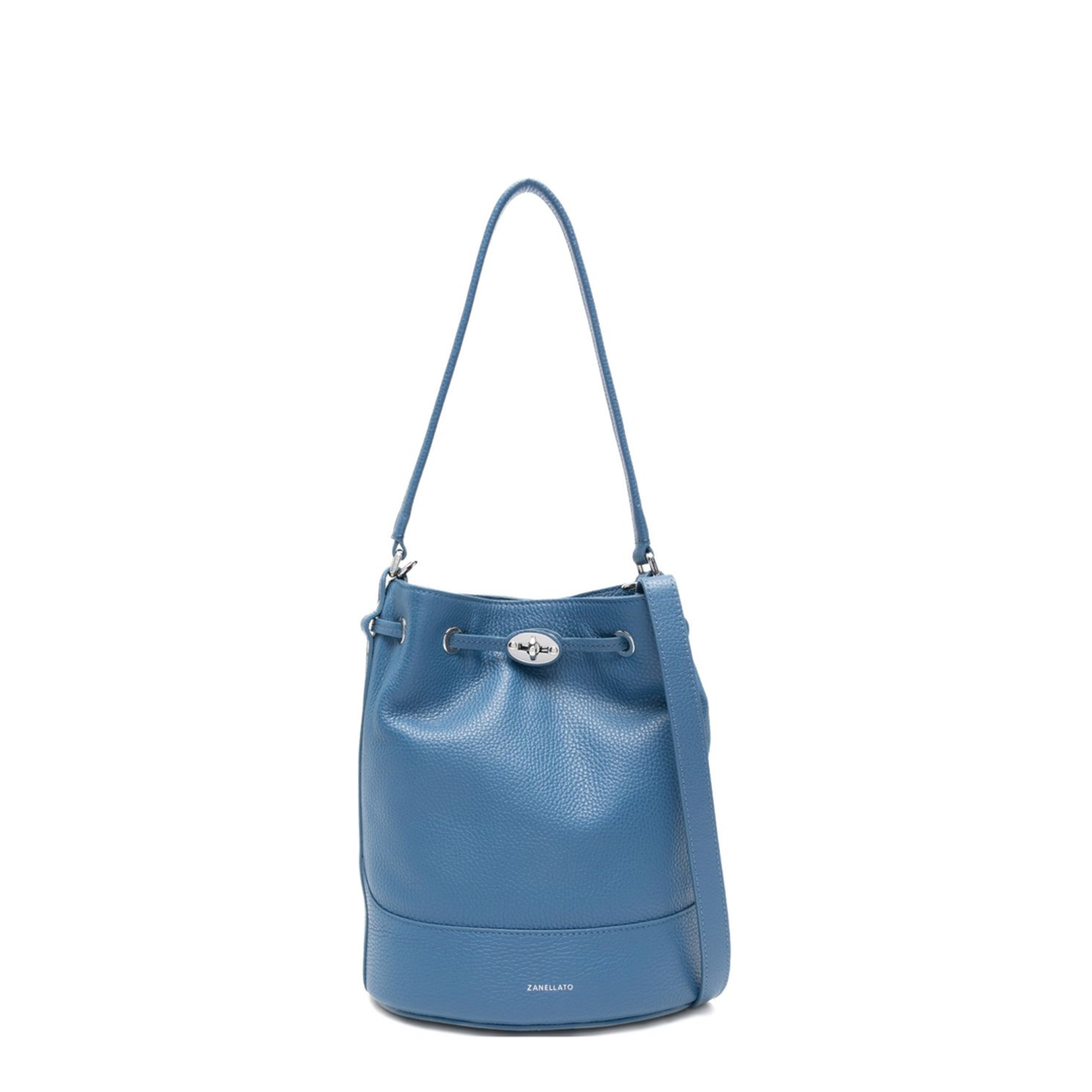 Monda' Daily Small Leather Bucket Bag - Sky Blue - Image 1