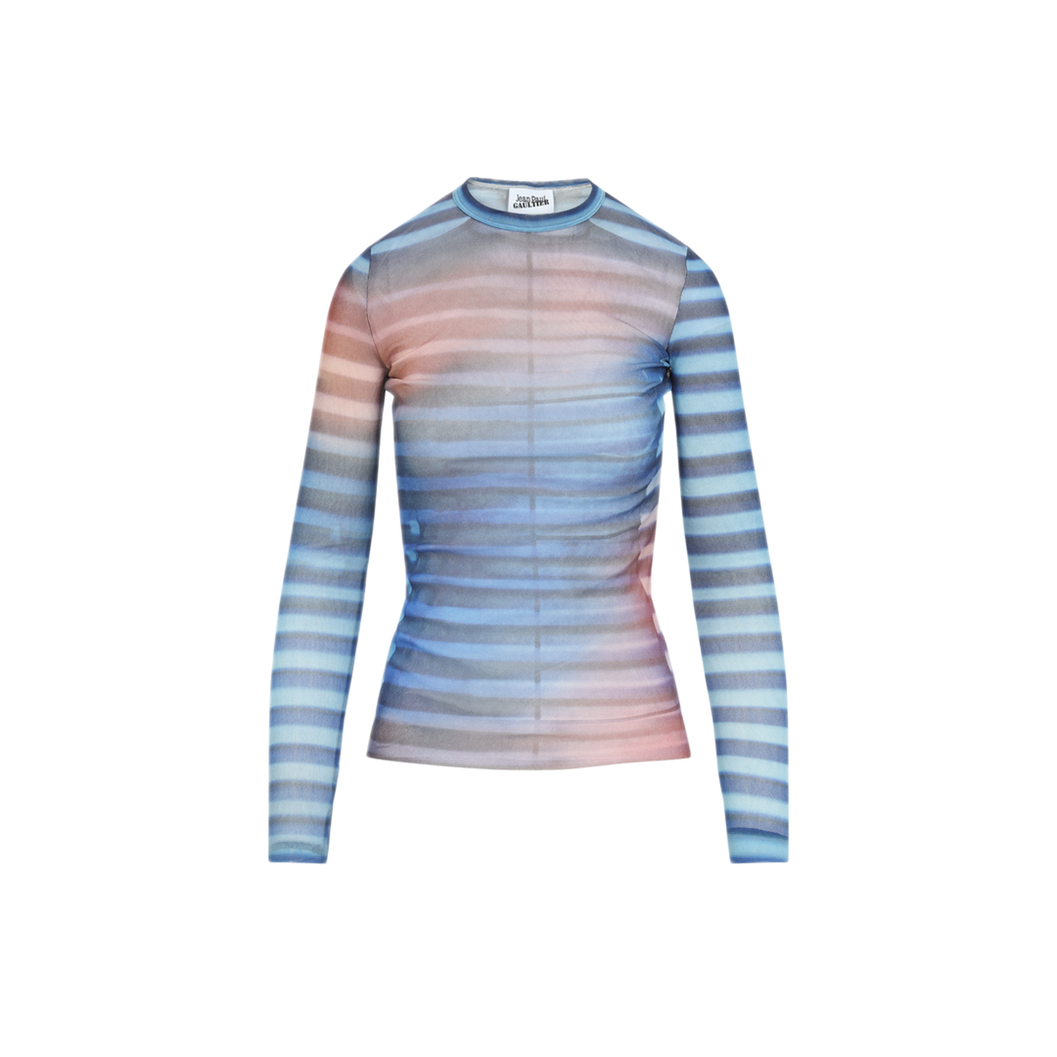 Mesh Printed Air Long Sleeves Top - Image 2