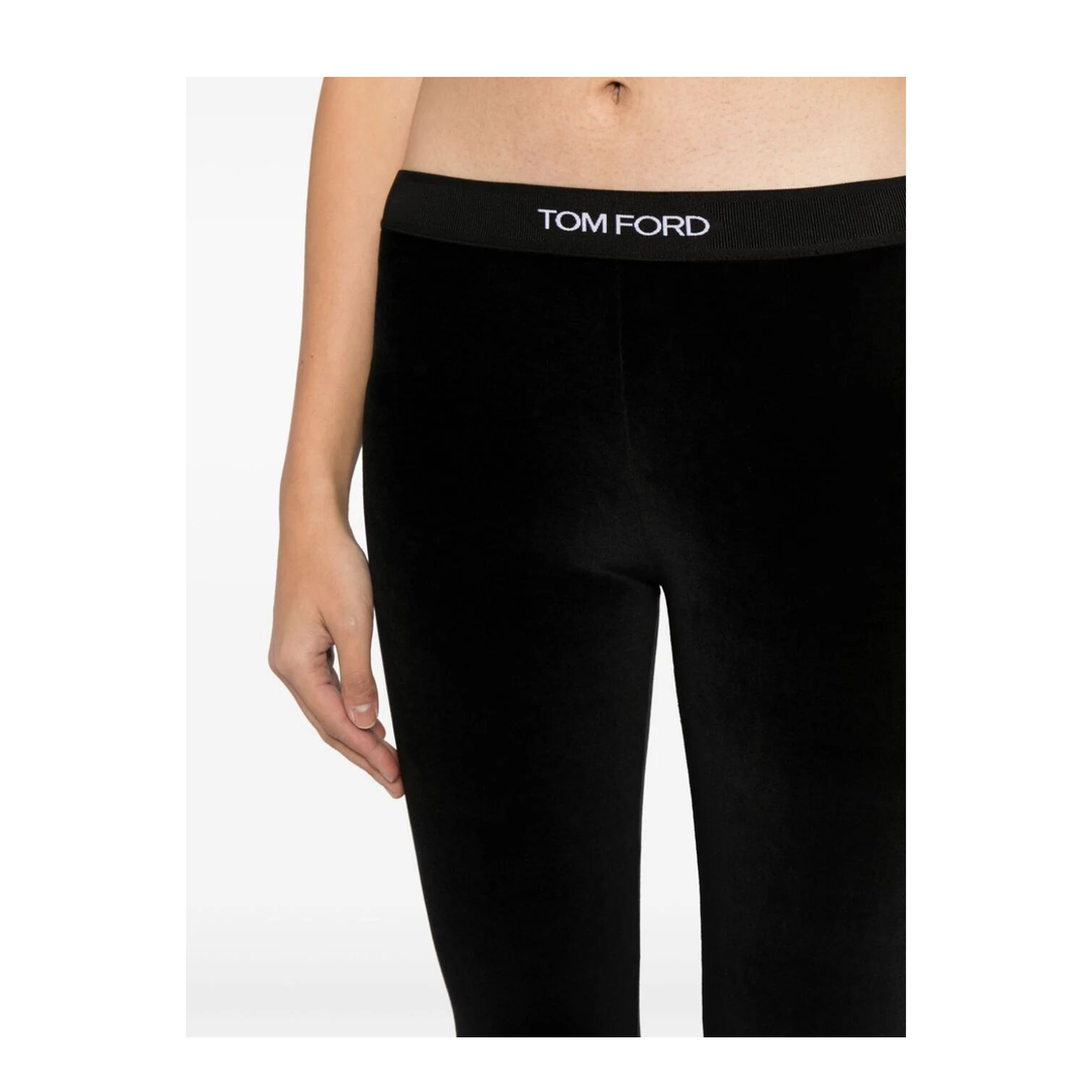 Stretch Lustrous Velour Signature Leggings - Image 2