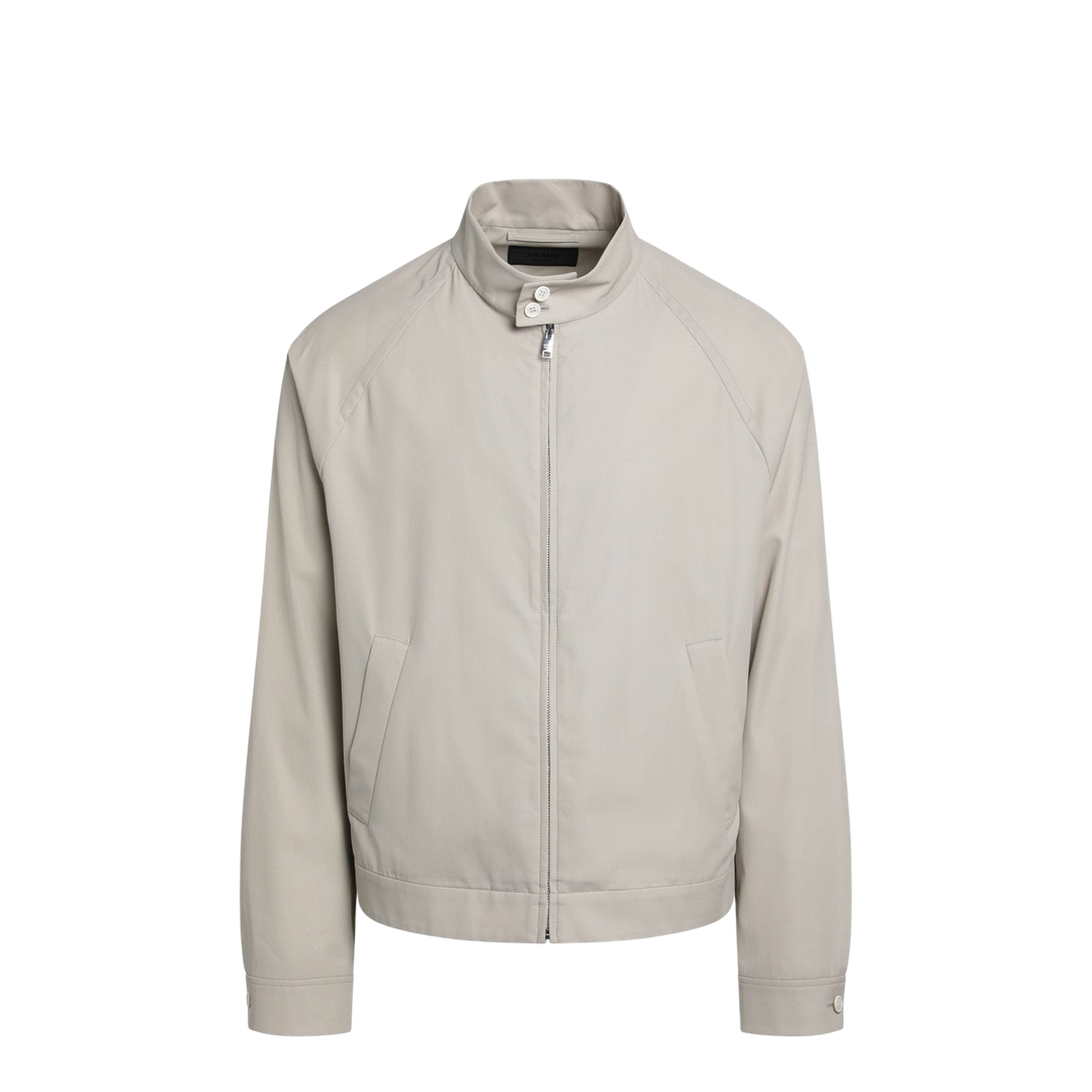 Sand-colored cotton zip-up jacket - Image 1