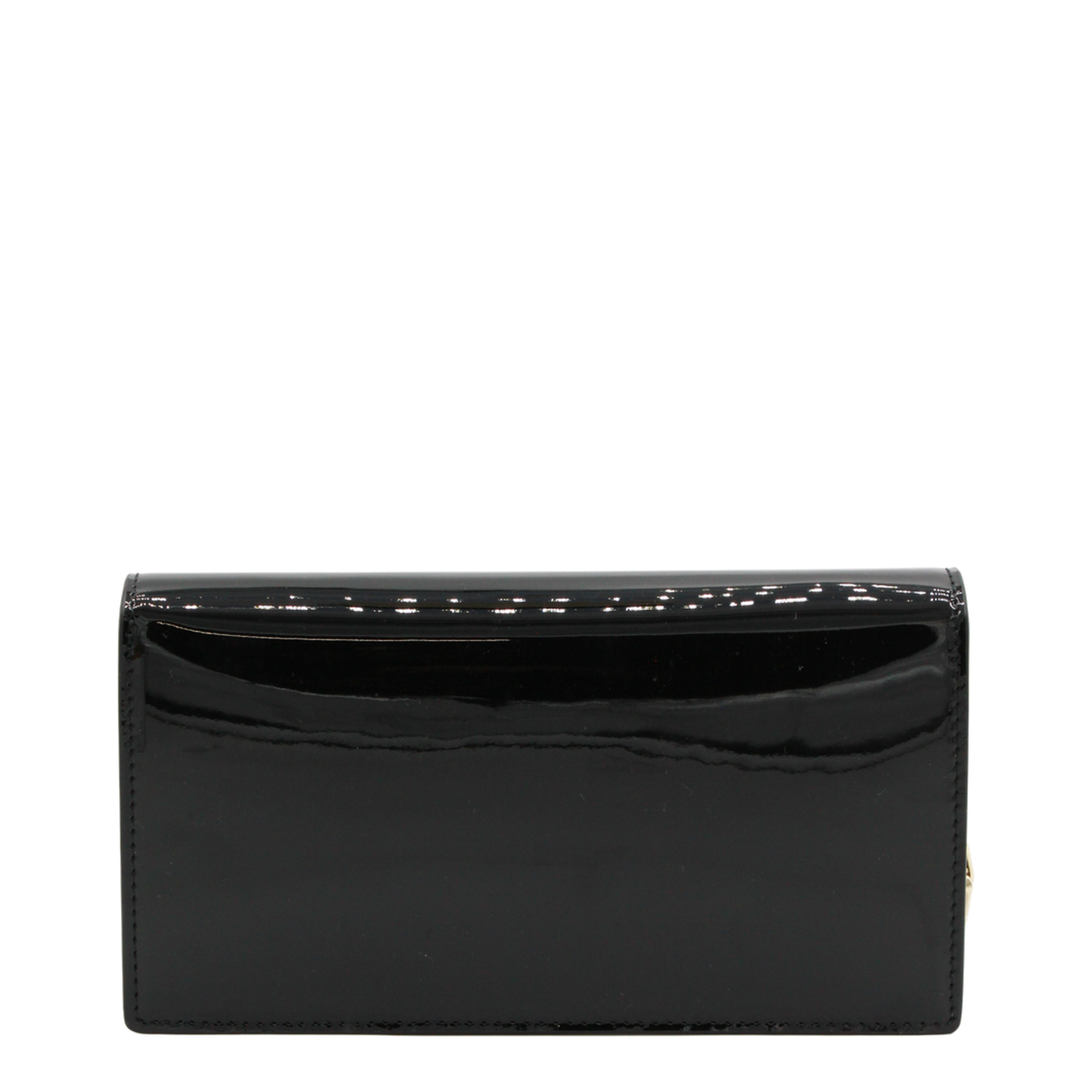 Bettina Patent Calf Leather Clutch - Black - Image 6