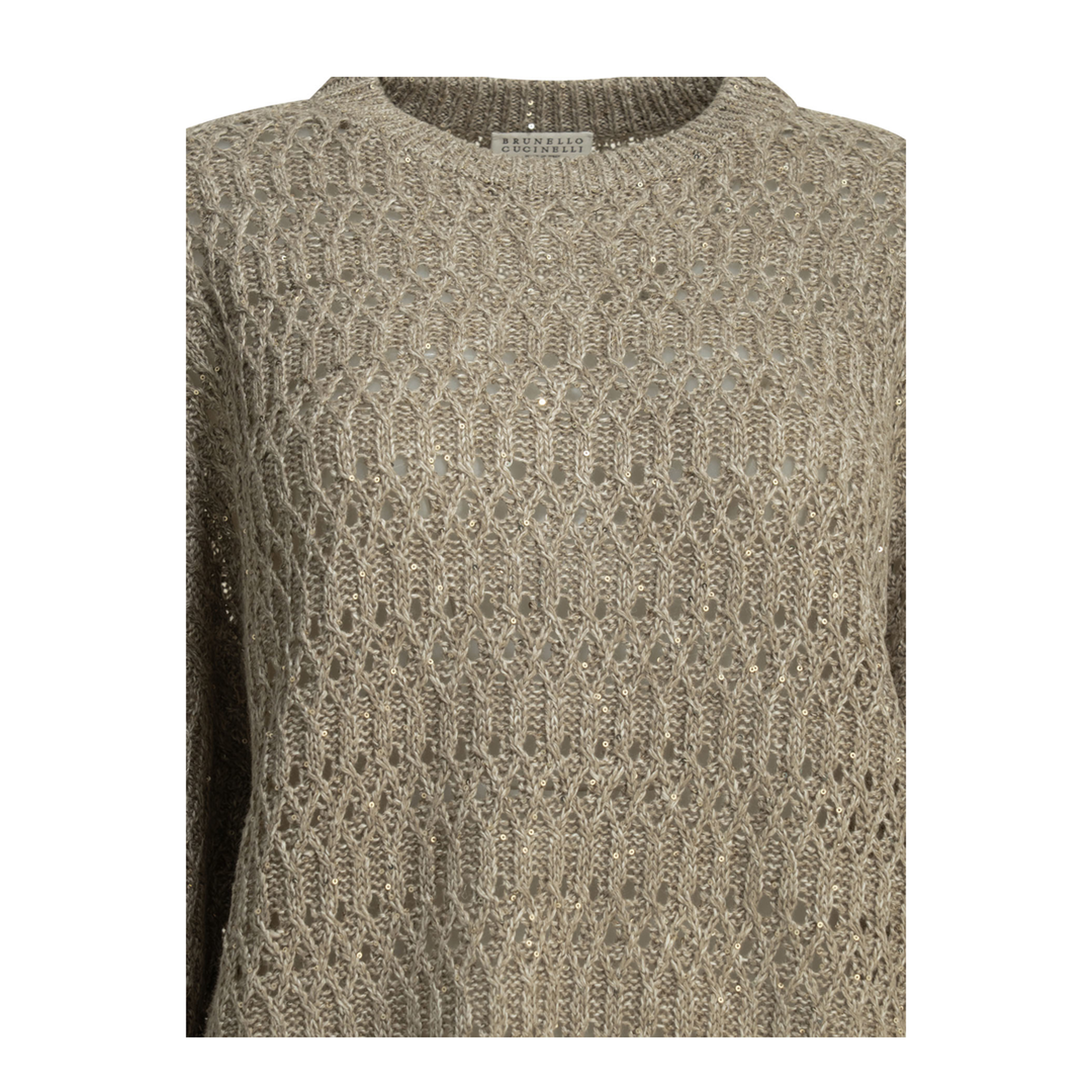 Linen Knitted Sweater Grey - Image 3