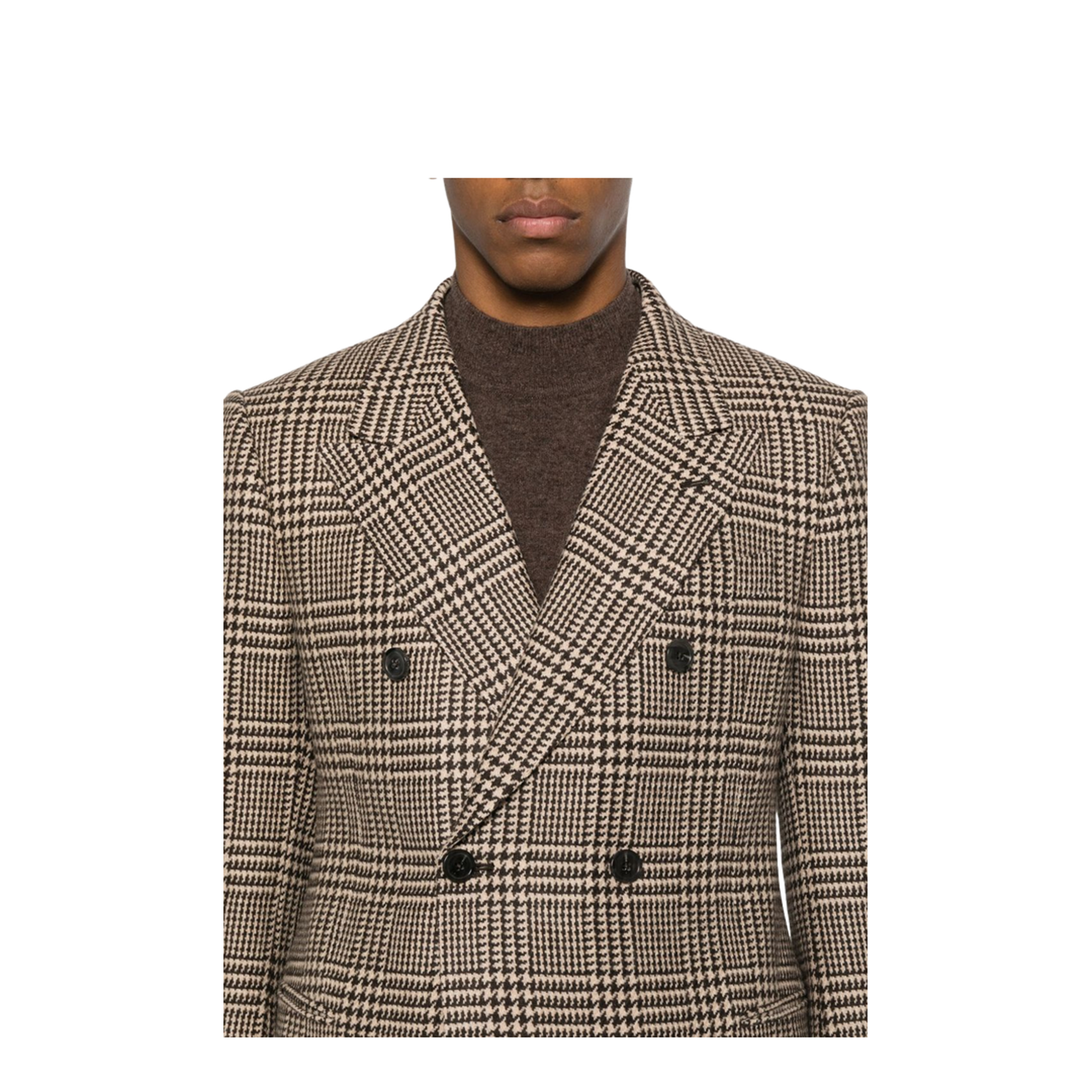 Brown Houndstooth Double Breasted Jacket - Image 4
