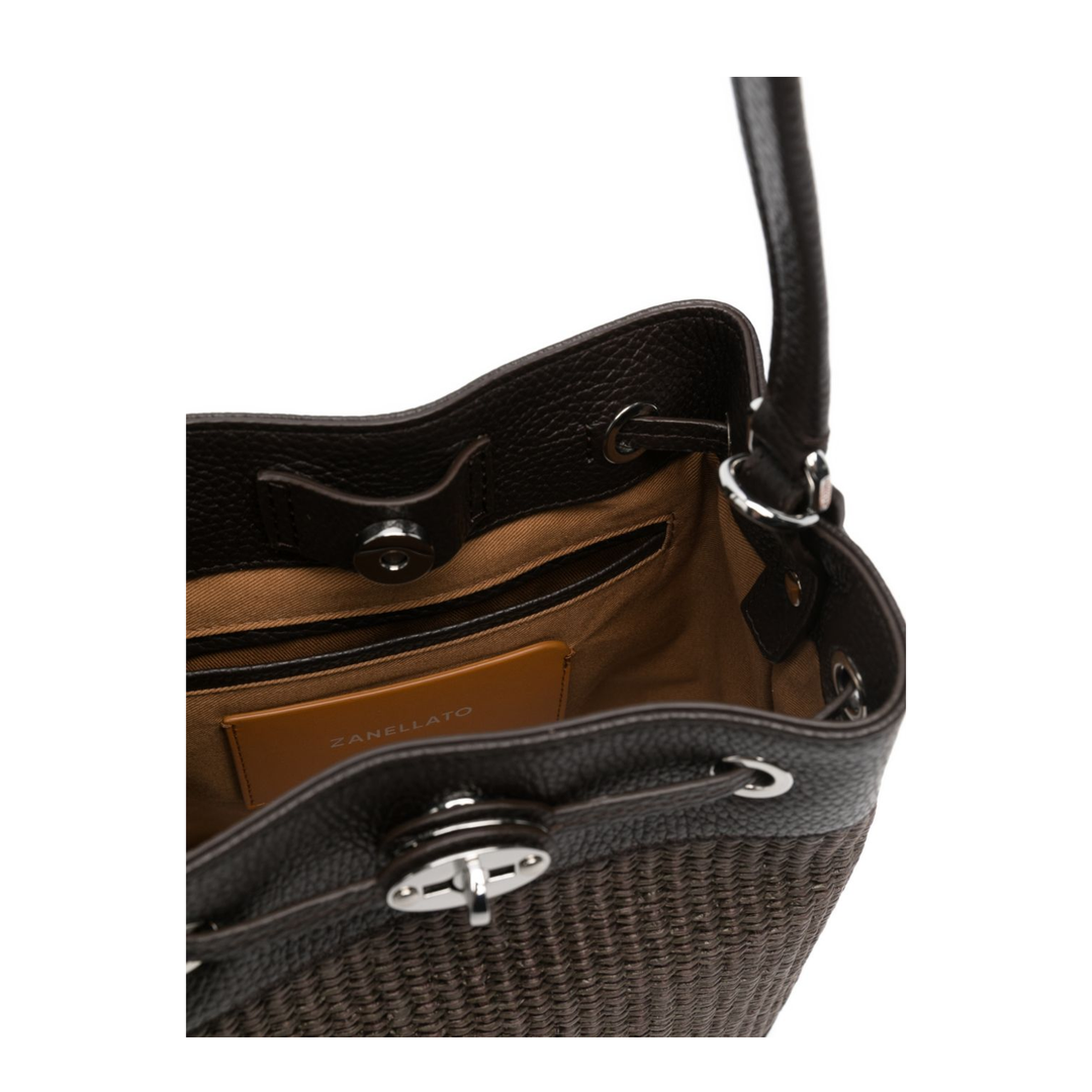 Mondà Small Wicker Bucket Bag - Brown Underground - Image 2