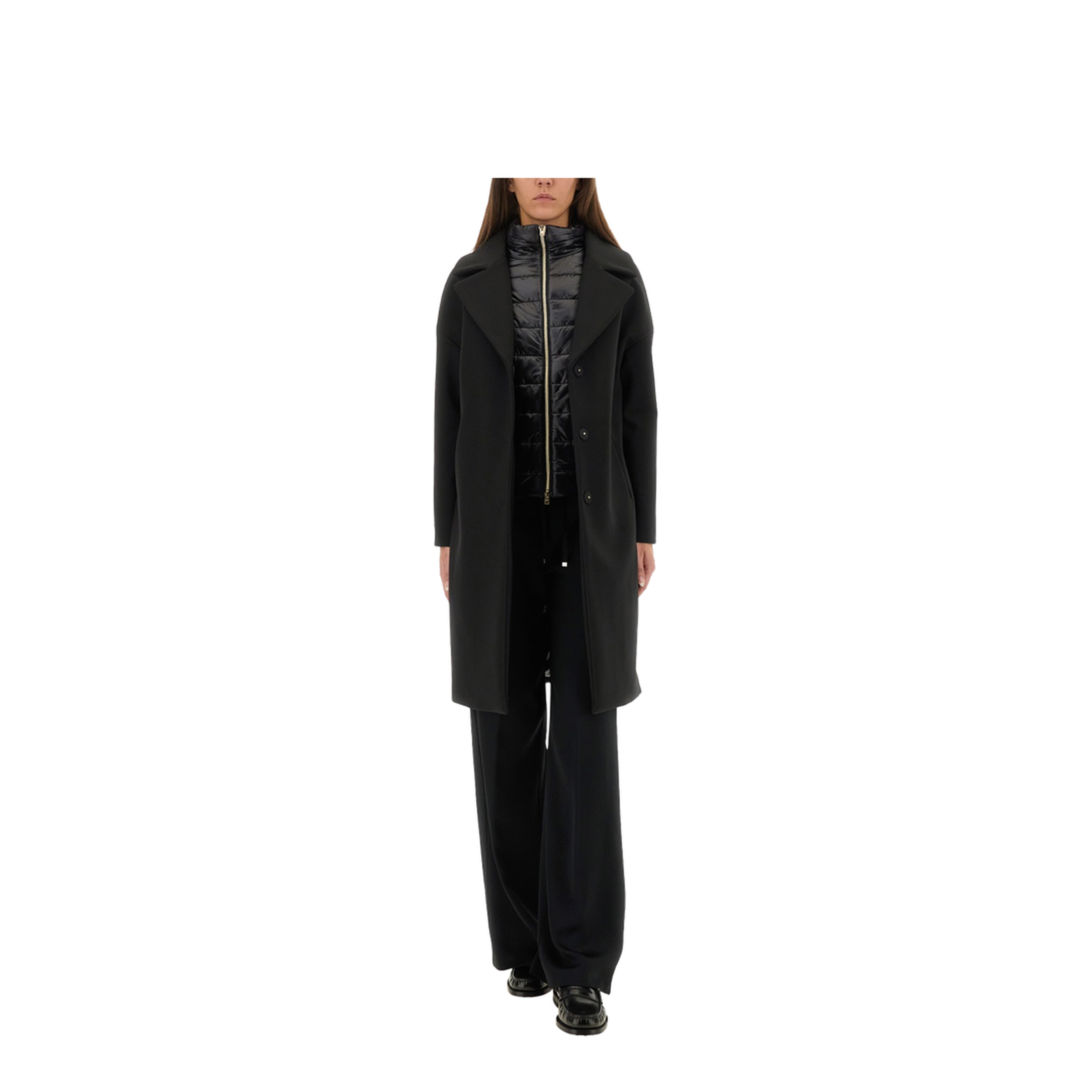 Wool Coat with Technical Bib - Image 2