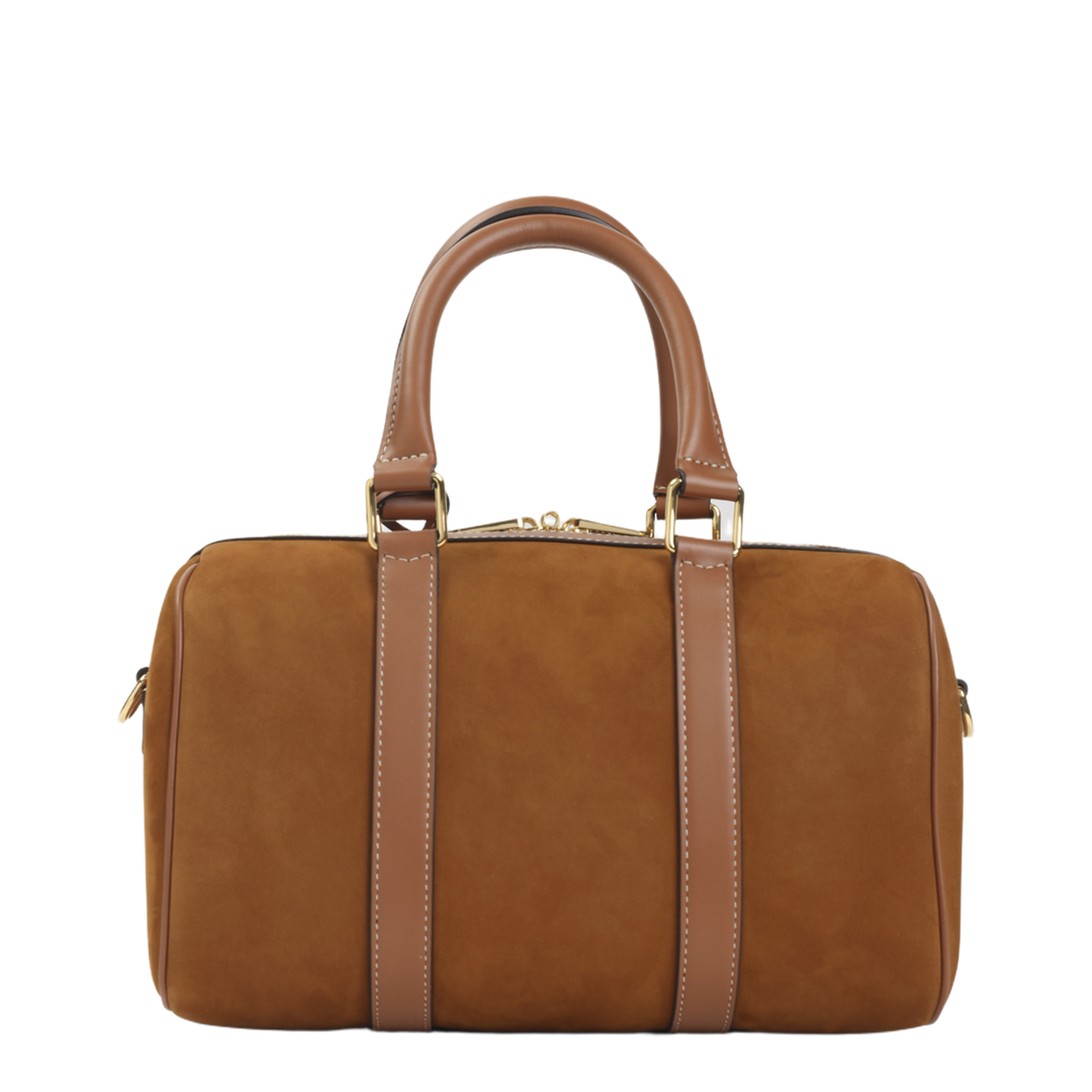 Medium Boston Nubuck Calfskin Handbag Brown - Image 4