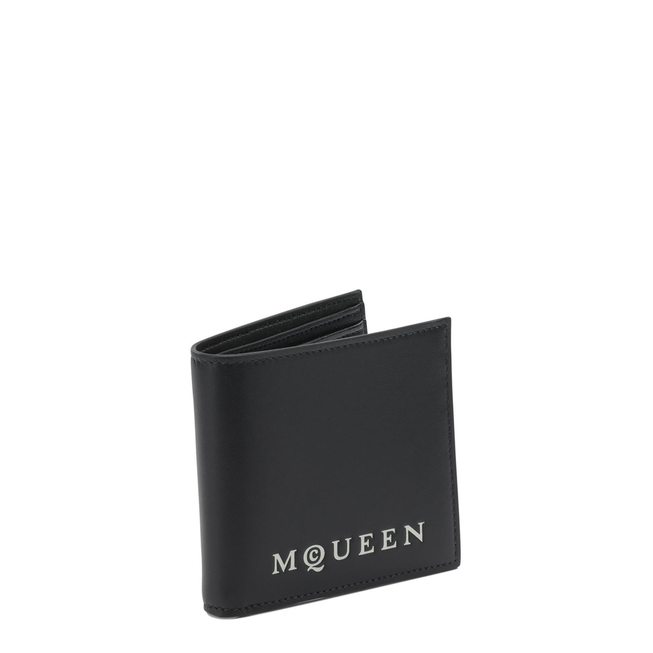 Alexander McQueen McQueen Bifold Wallet With Logo In Black Calfskin - Image 2