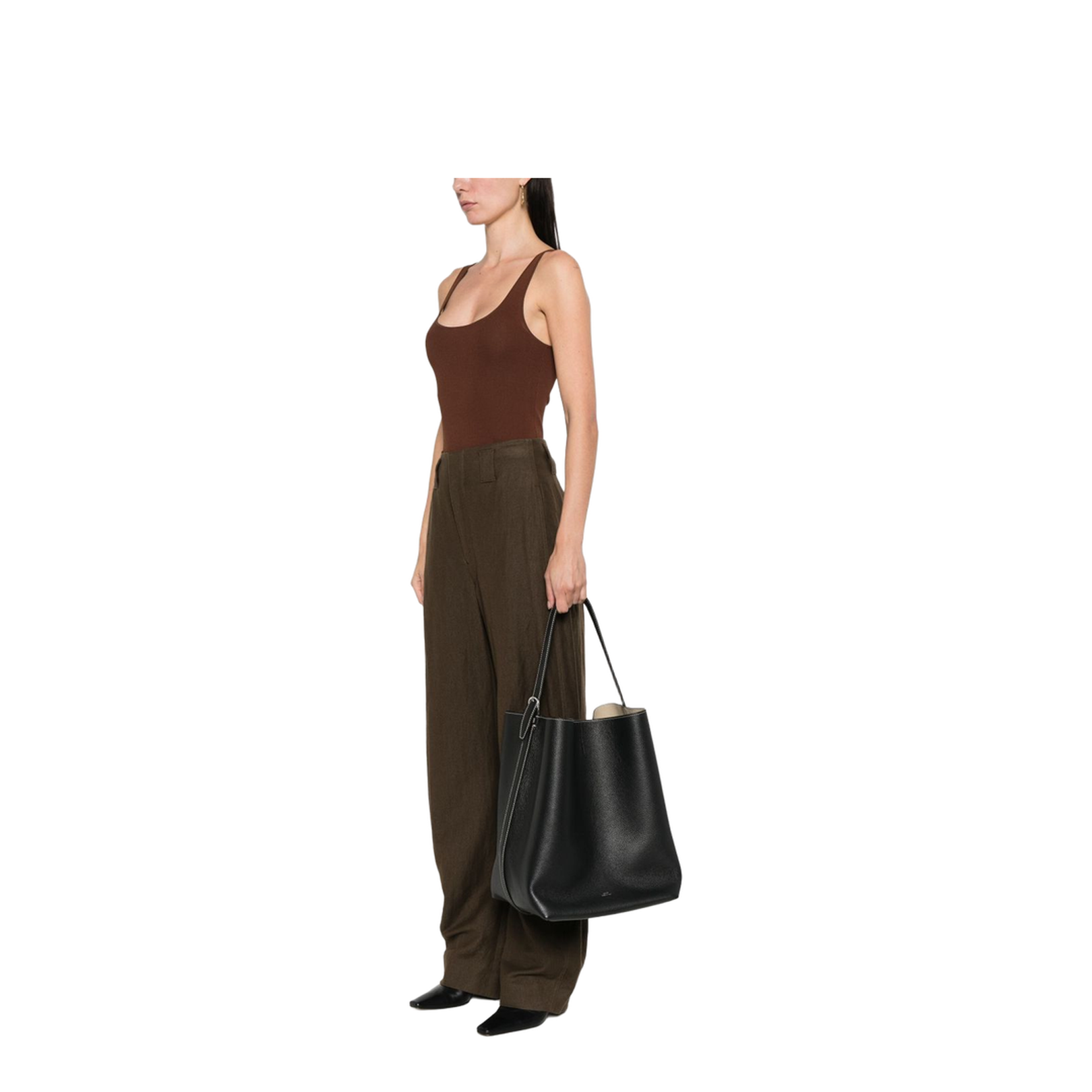 Leather Belted Tote Shoulder Bag - Image 5