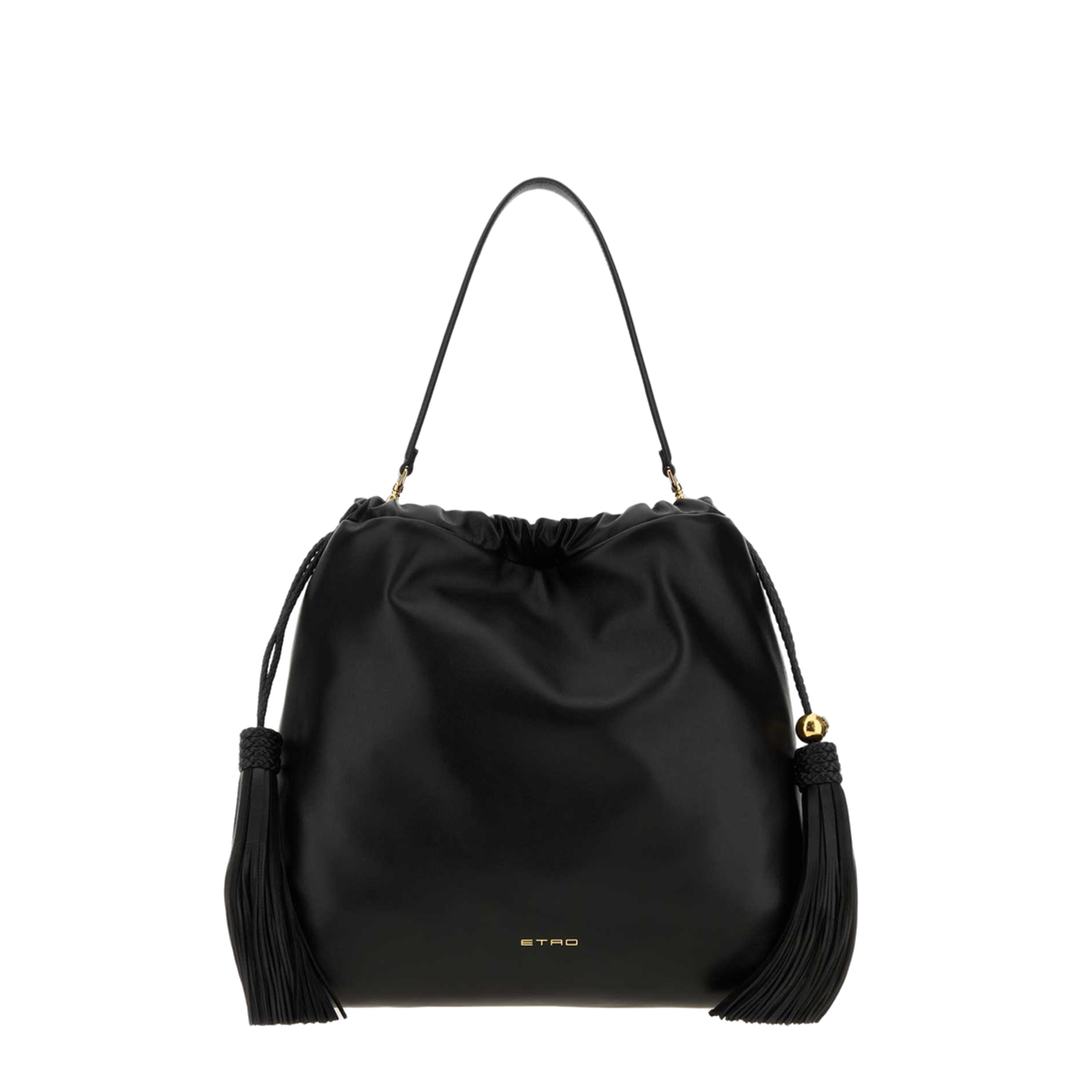 Kalispera Medium Leather Bucket Bag - Nero - Image 1