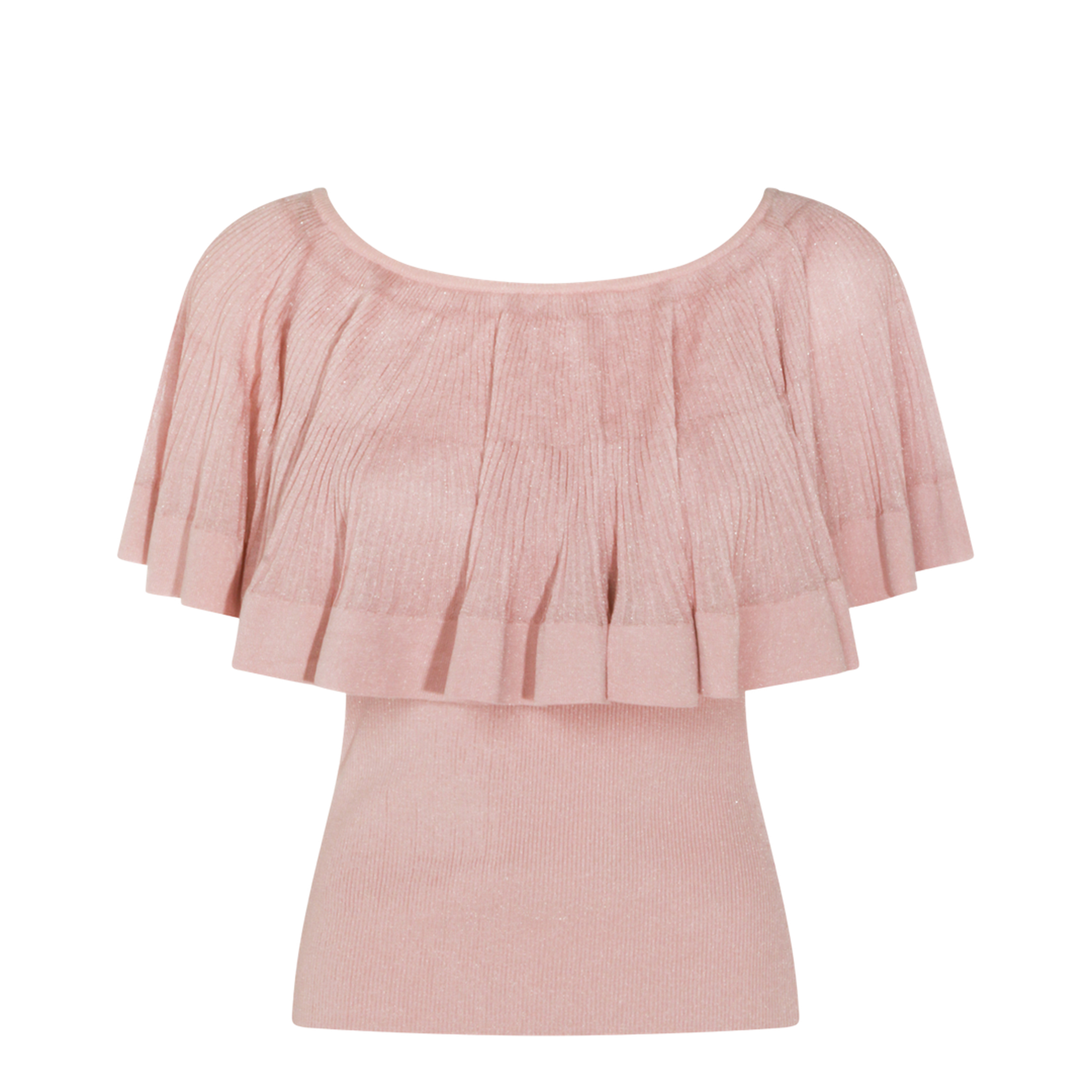 Luna Pleated Frill Top Pink - Image 1