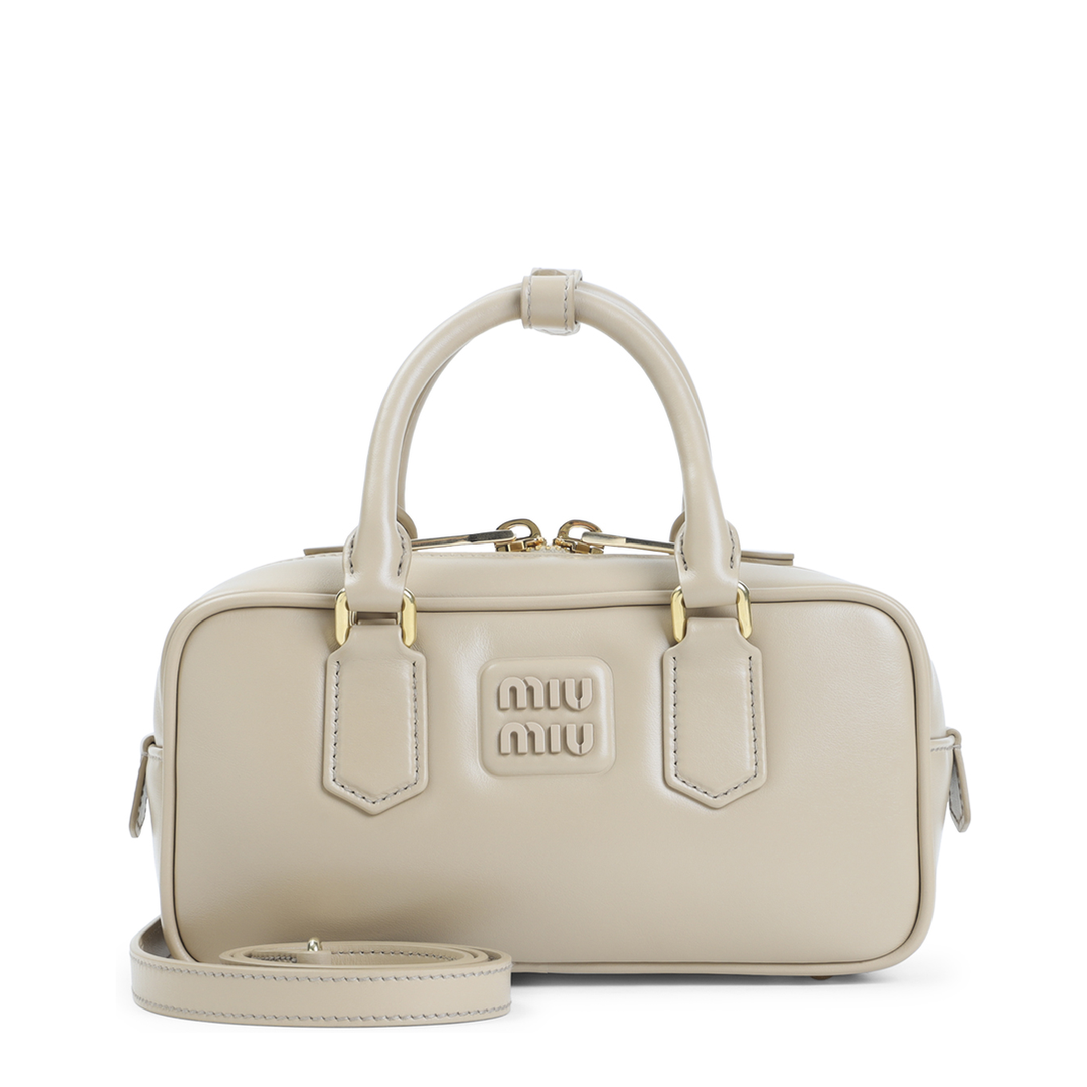Arcadie Leather Top-Handle Bag - Sand Beige - Image 2
