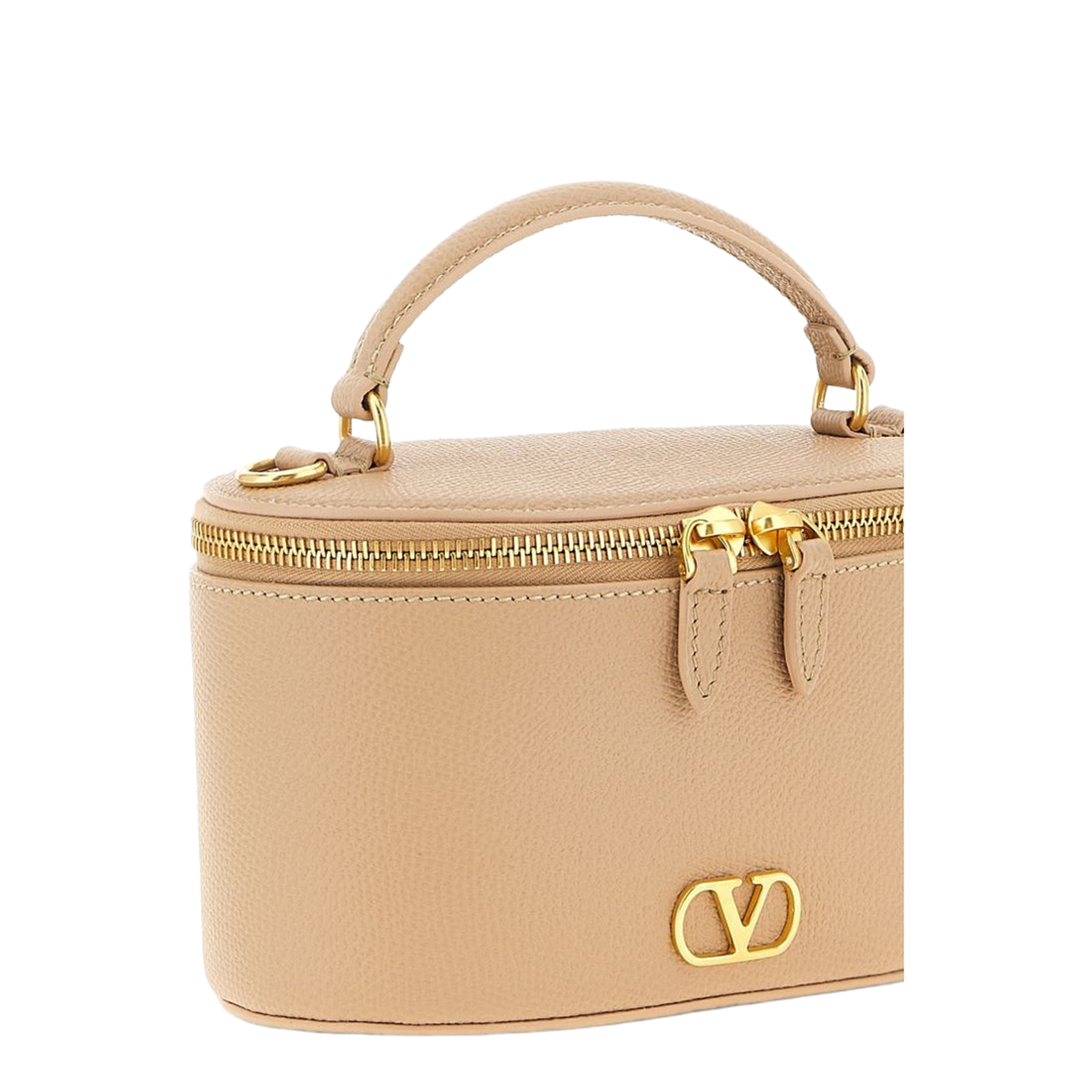 VLogo Signature Mini Grainy Calfskin Vanity Bag - Light Ivory - Image 4
