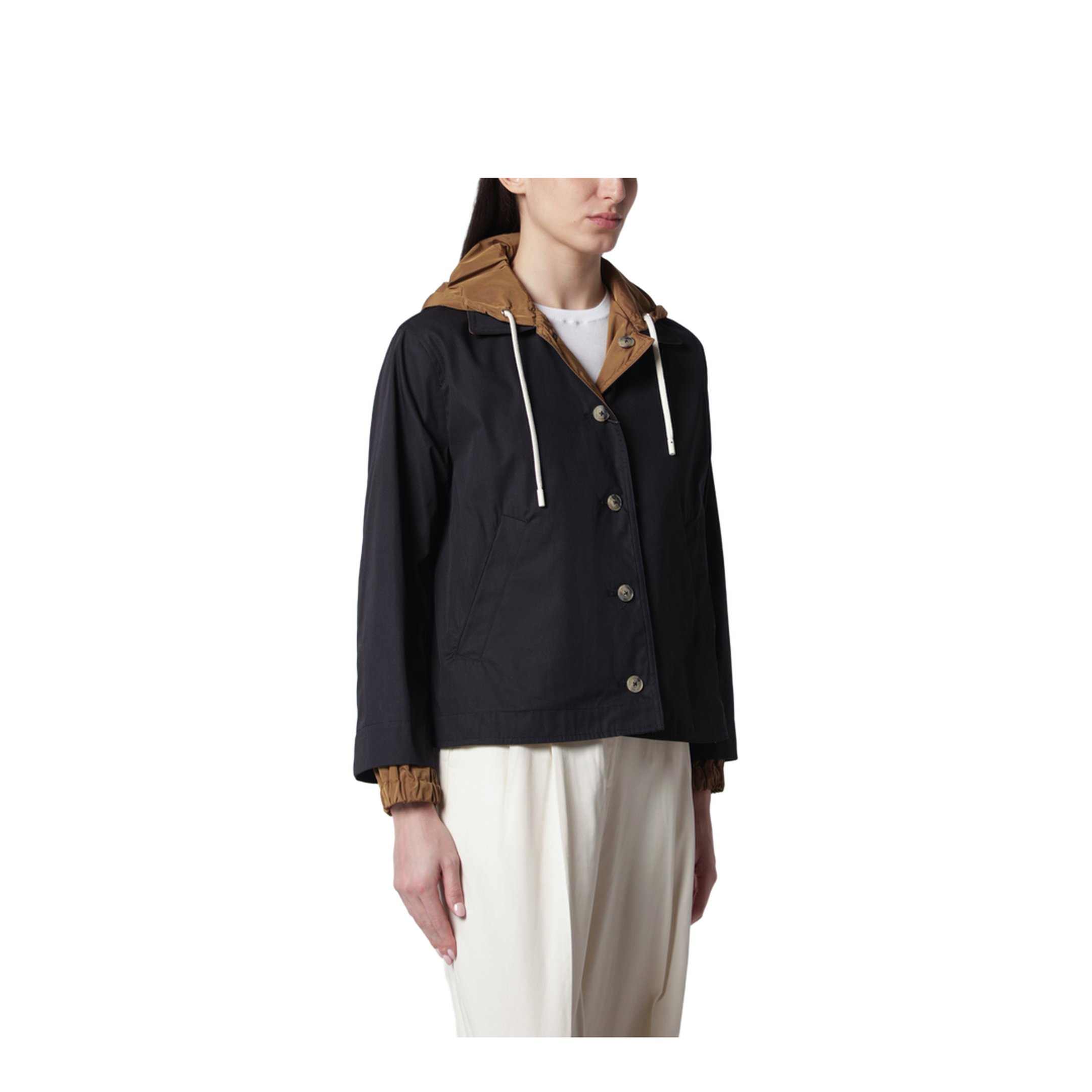 Reversible Jacket Blue/Caramel in Cotton Gabardine - Image 1