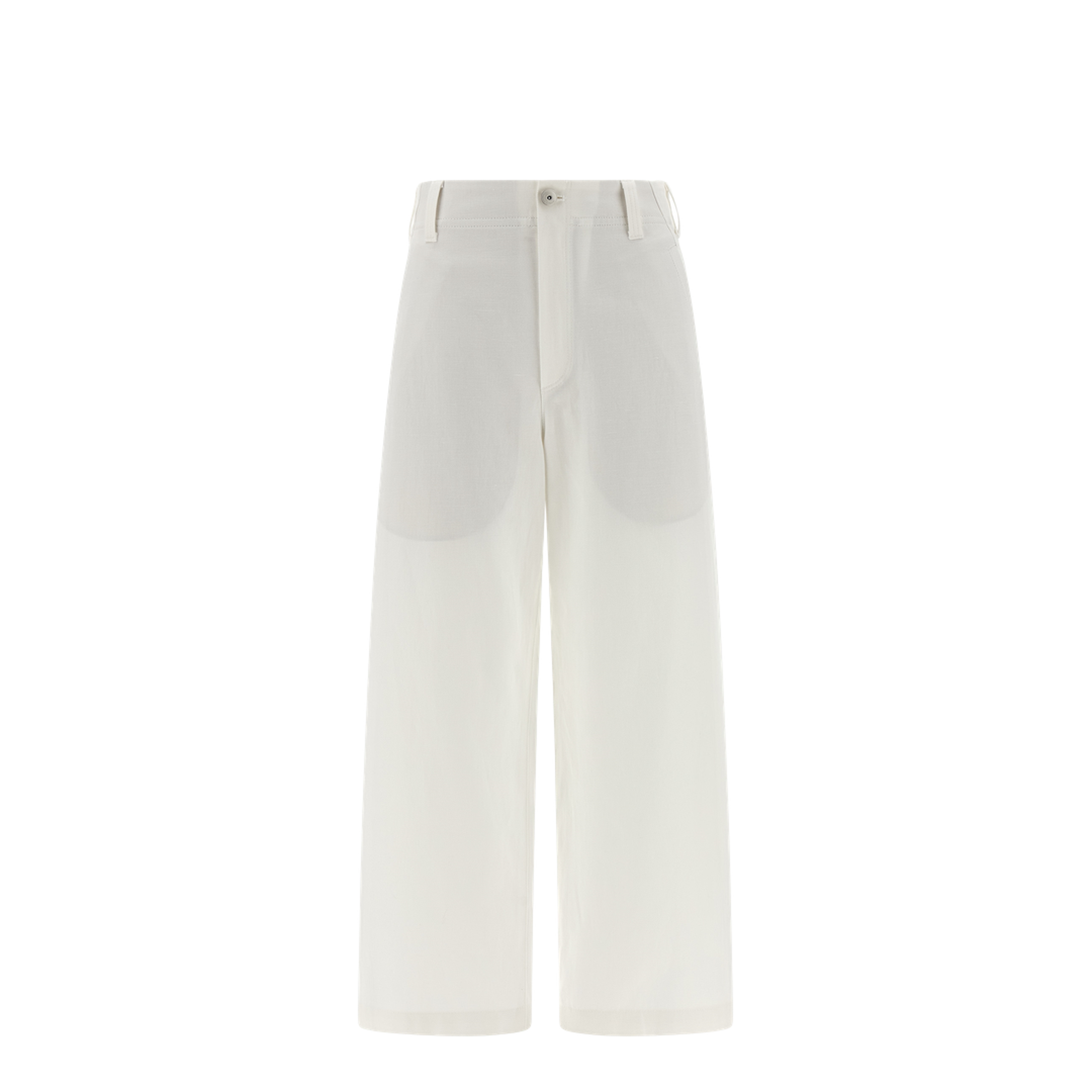 Crop Chino Trousers in Cotton and Linen Gabardine - Image 3