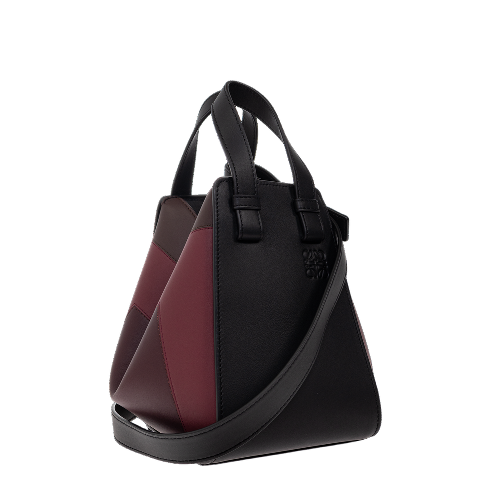Hammock Calfskin Shoulder Bag - Black/Burgundy - Image 4