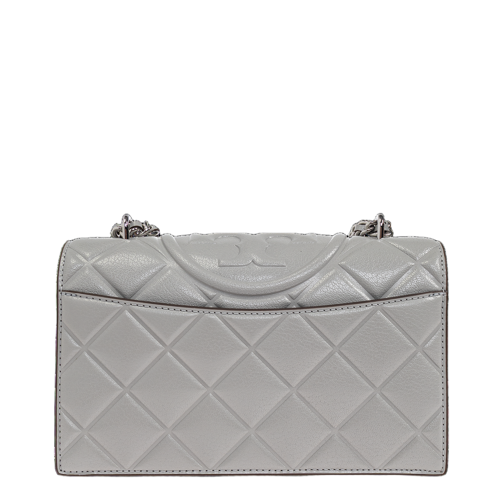 Fleming Small Shoulder Bag Leather Grey - Image 3