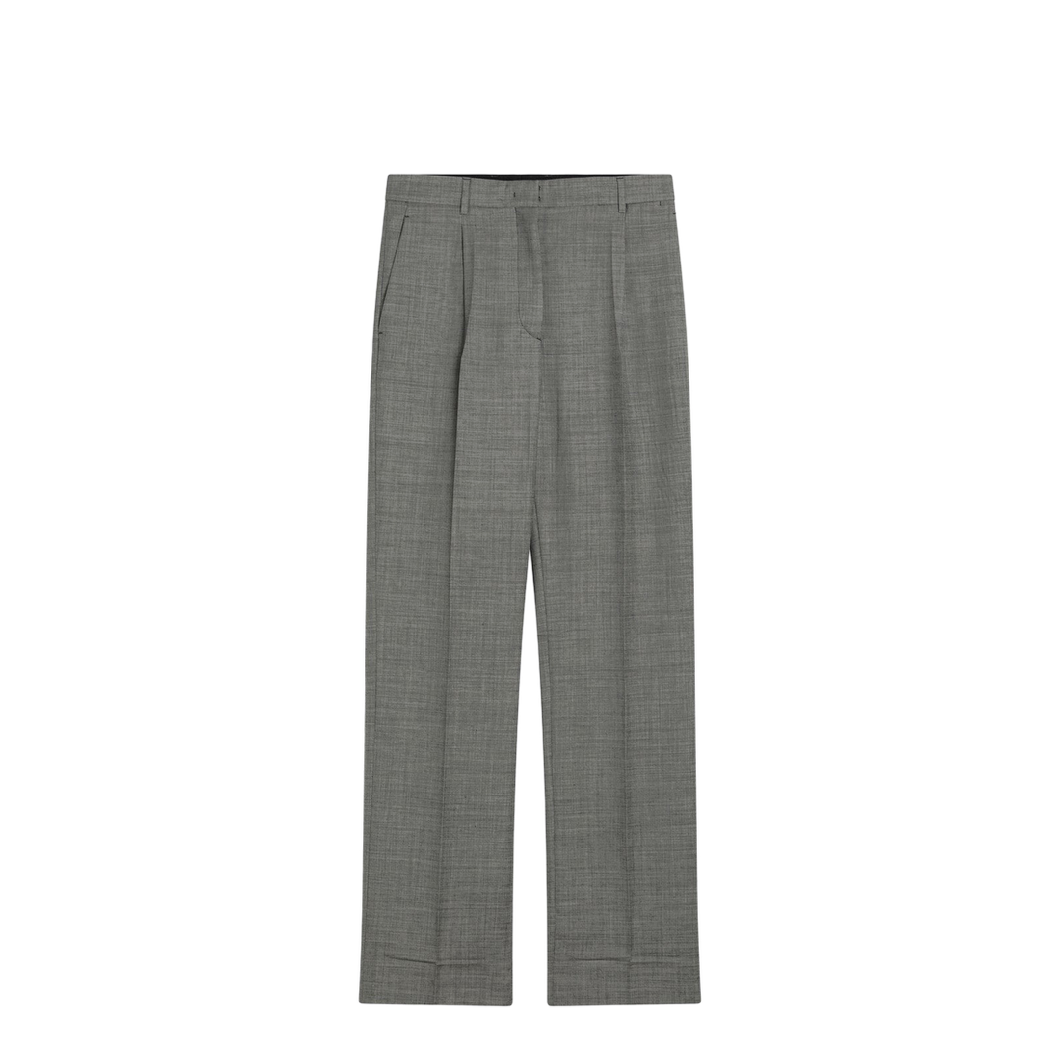 Wide Grey Trousers in Wool - Image 1