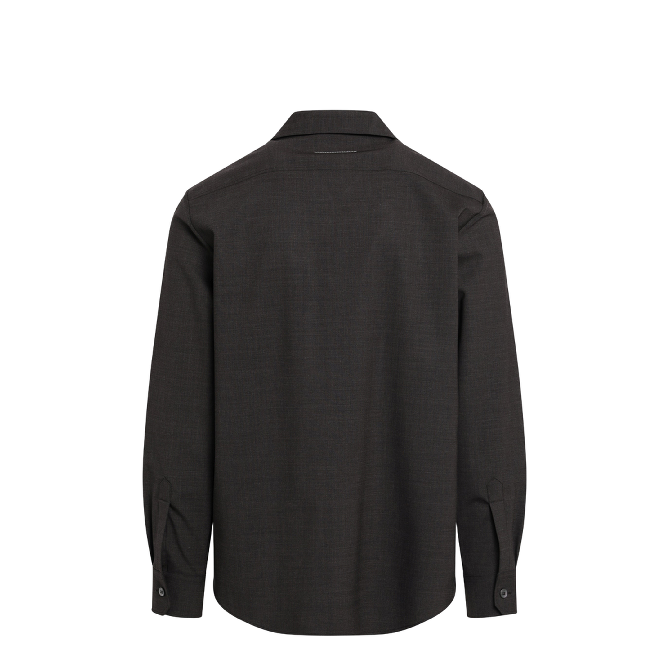 Two-Tone Brown Shirt In Wool Blend - Image 2