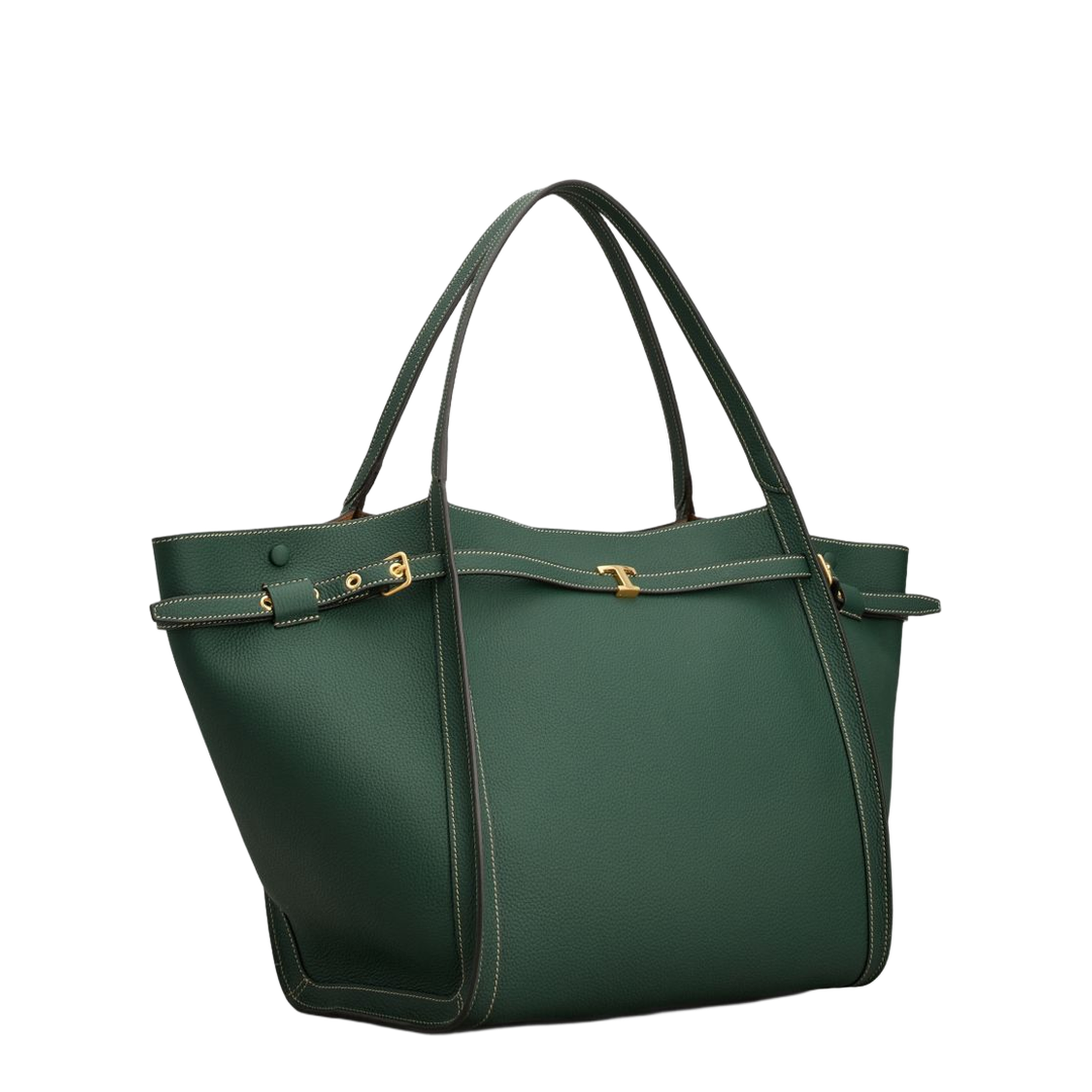 Medium Calf Leather Shopping Bag - Green - Image 4